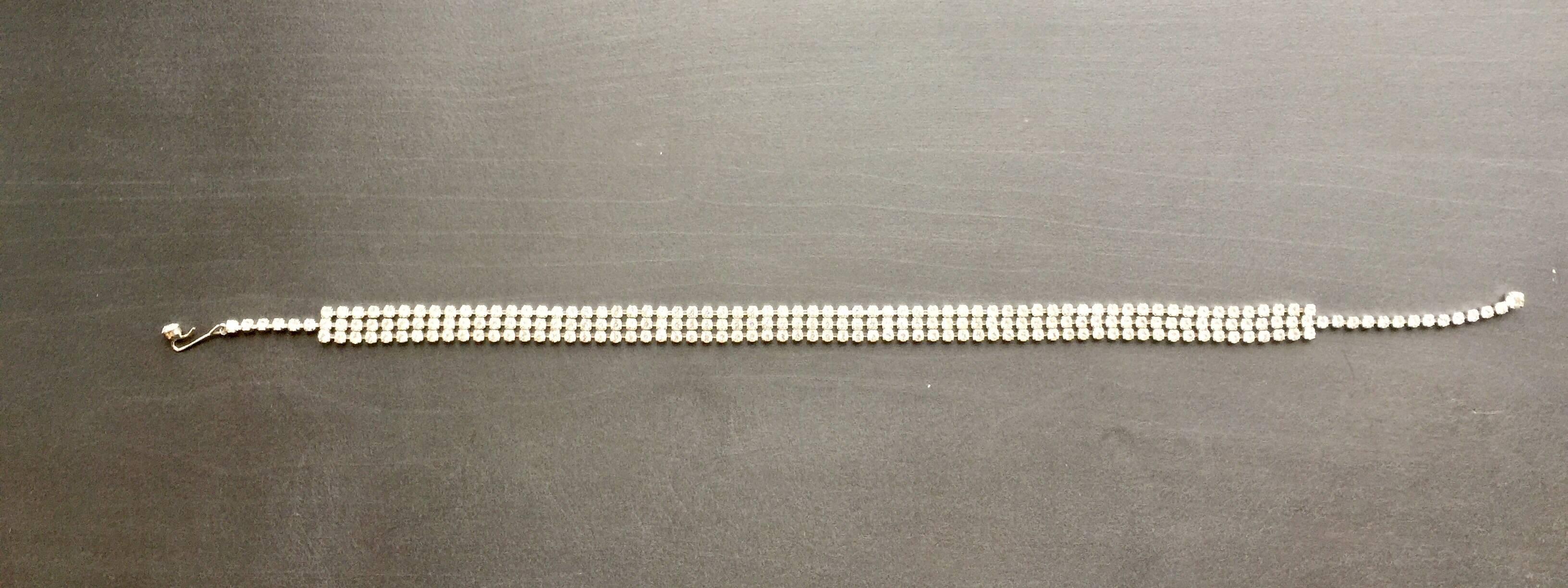 Diamanté 3 row crystal choker  In Good Condition For Sale In New York, NY