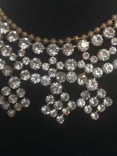 Large crystal diamanté collar necklace