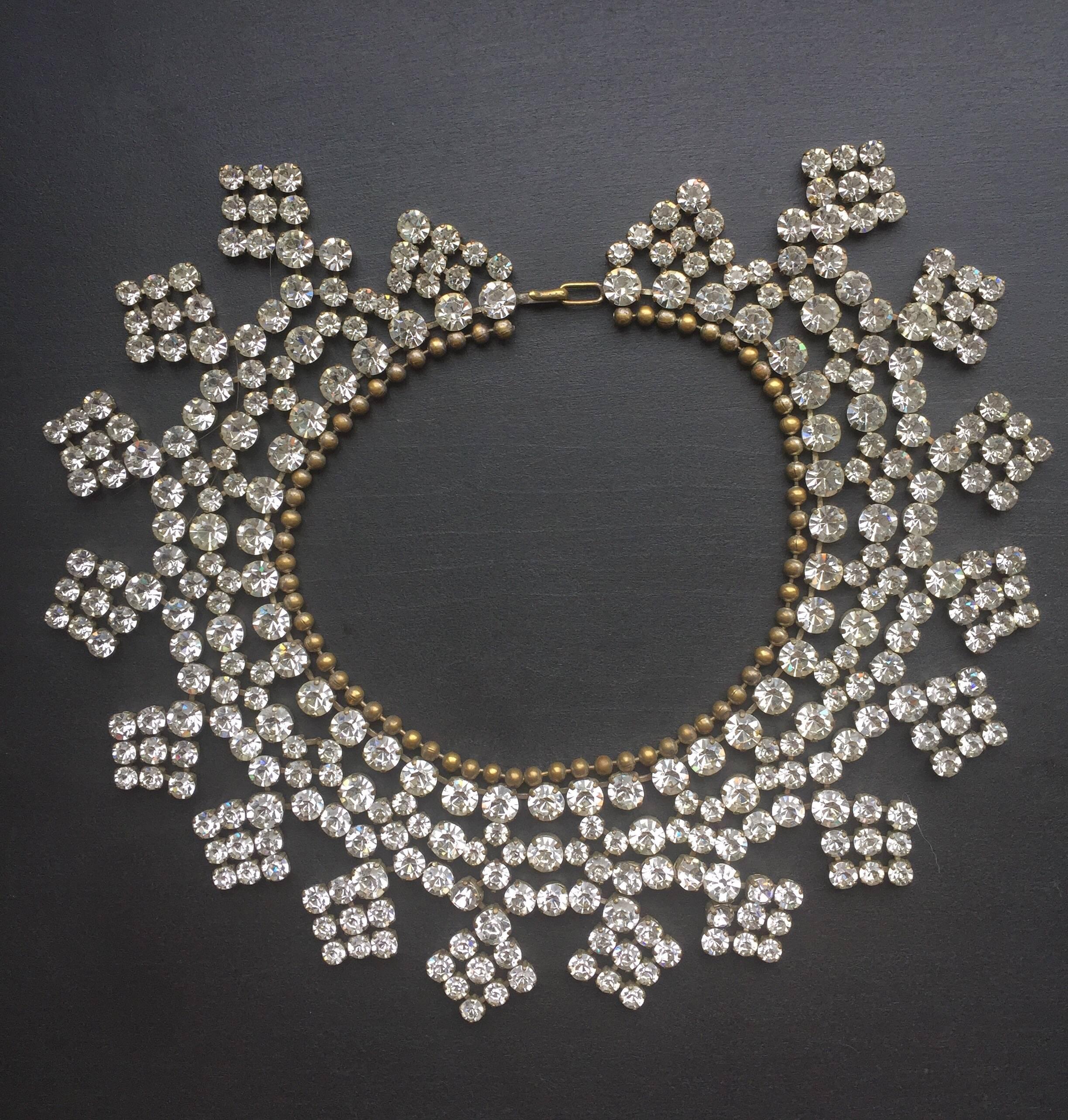 Women's or Men's Large crystal diamanté collar necklace  For Sale