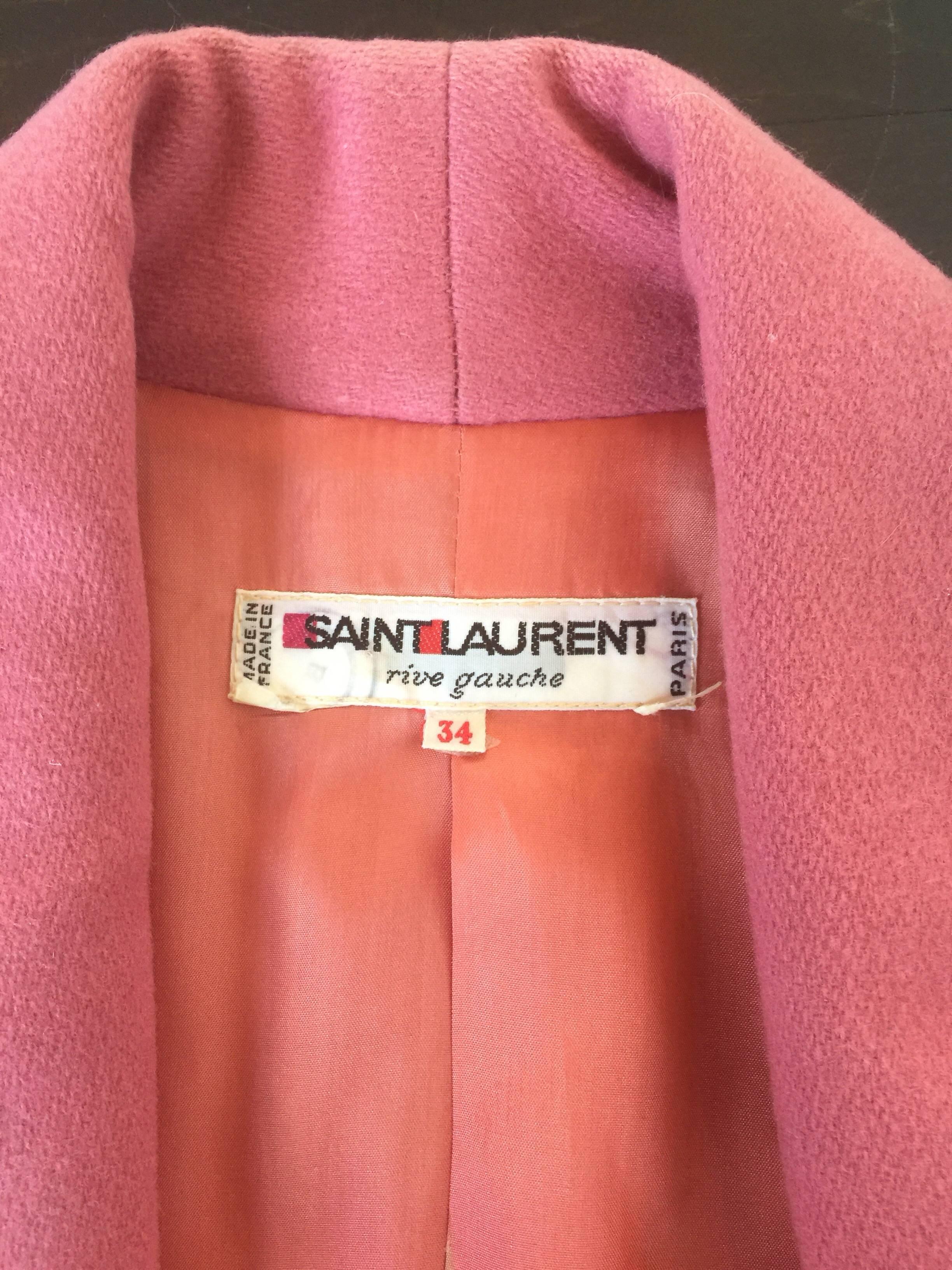 Yves Saint Laurent dusty pink wool blazer  For Sale 1