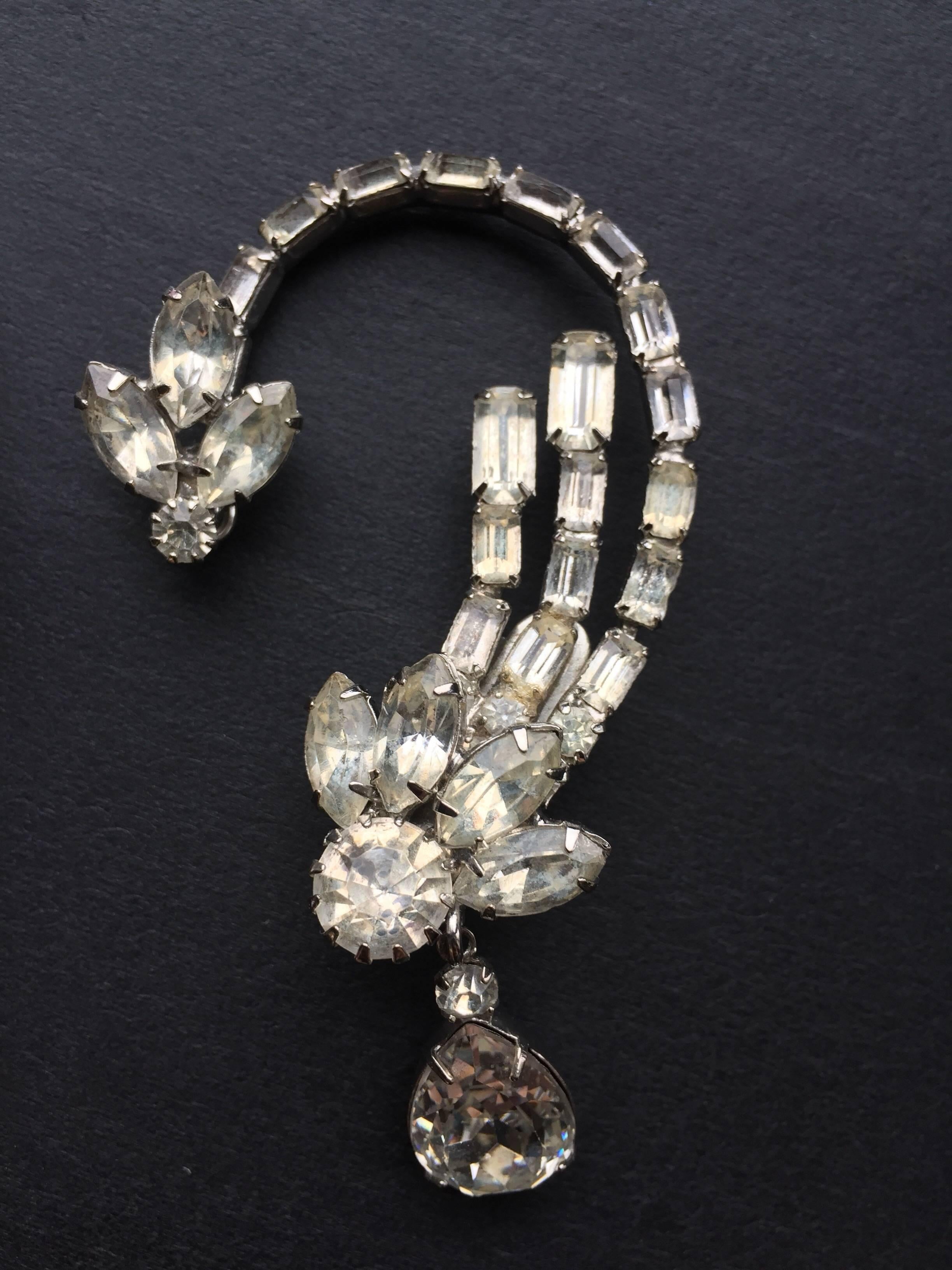 Women's or Men's Hobe Crystal ear cuff earrings For Sale