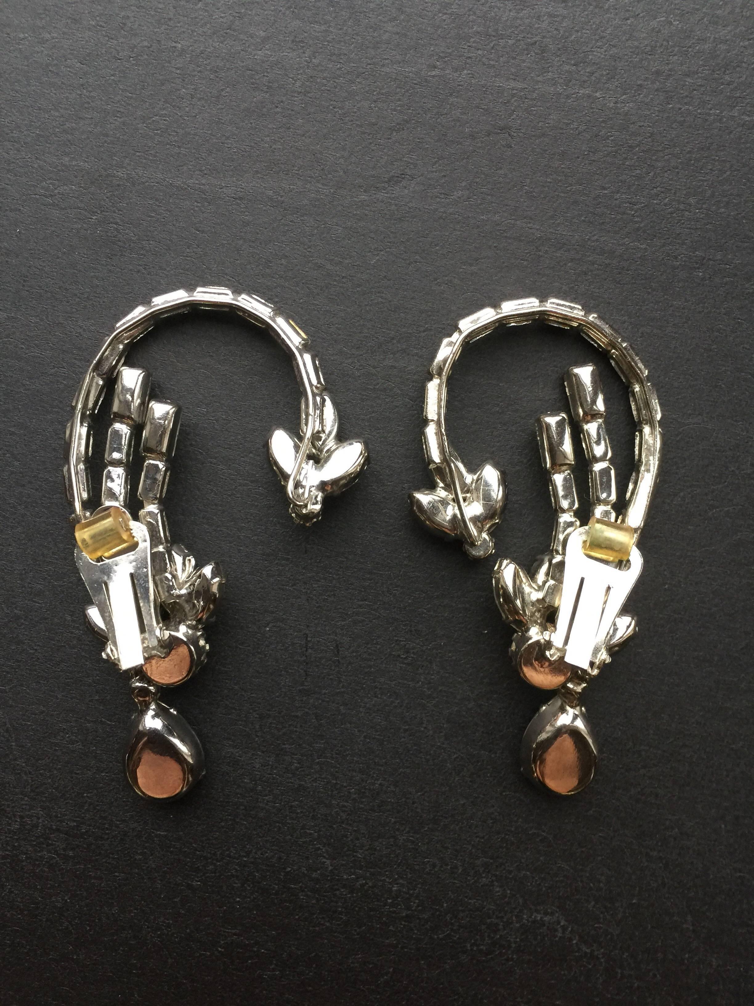 Hobe Crystal ear cuff earrings For Sale 1