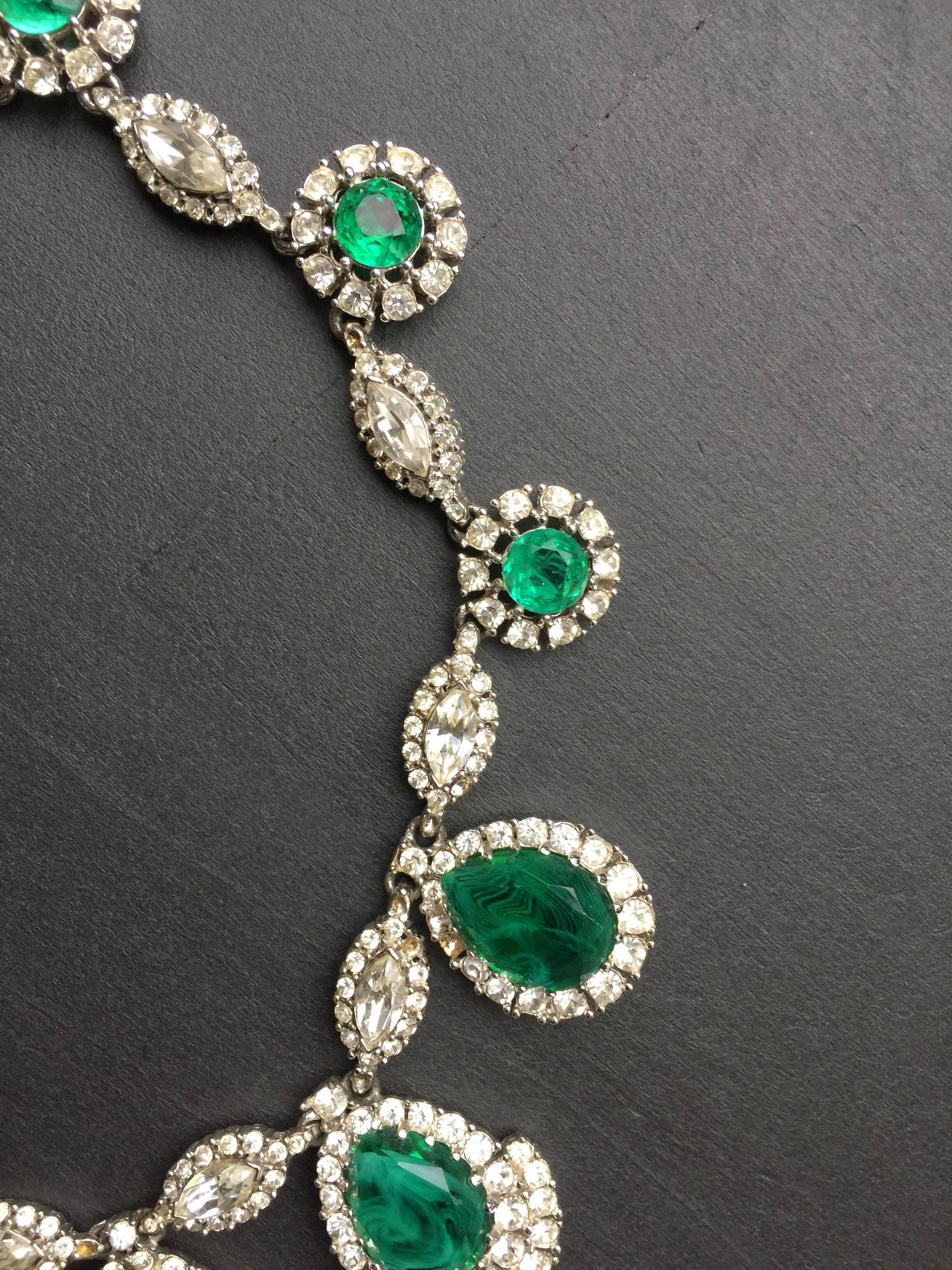 Ciner emerald colored crystal necklace 1