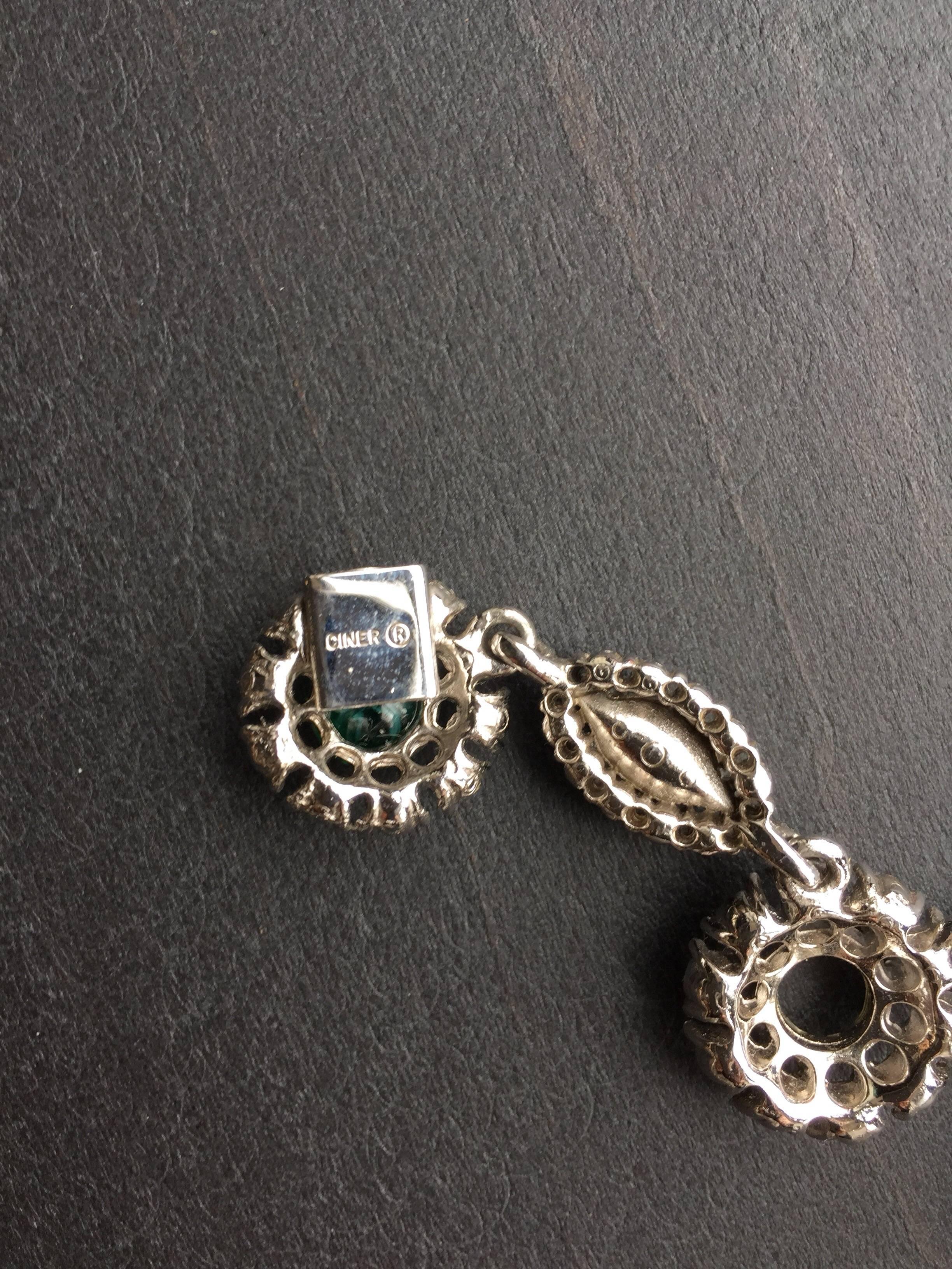 Ciner emerald colored crystal necklace 3