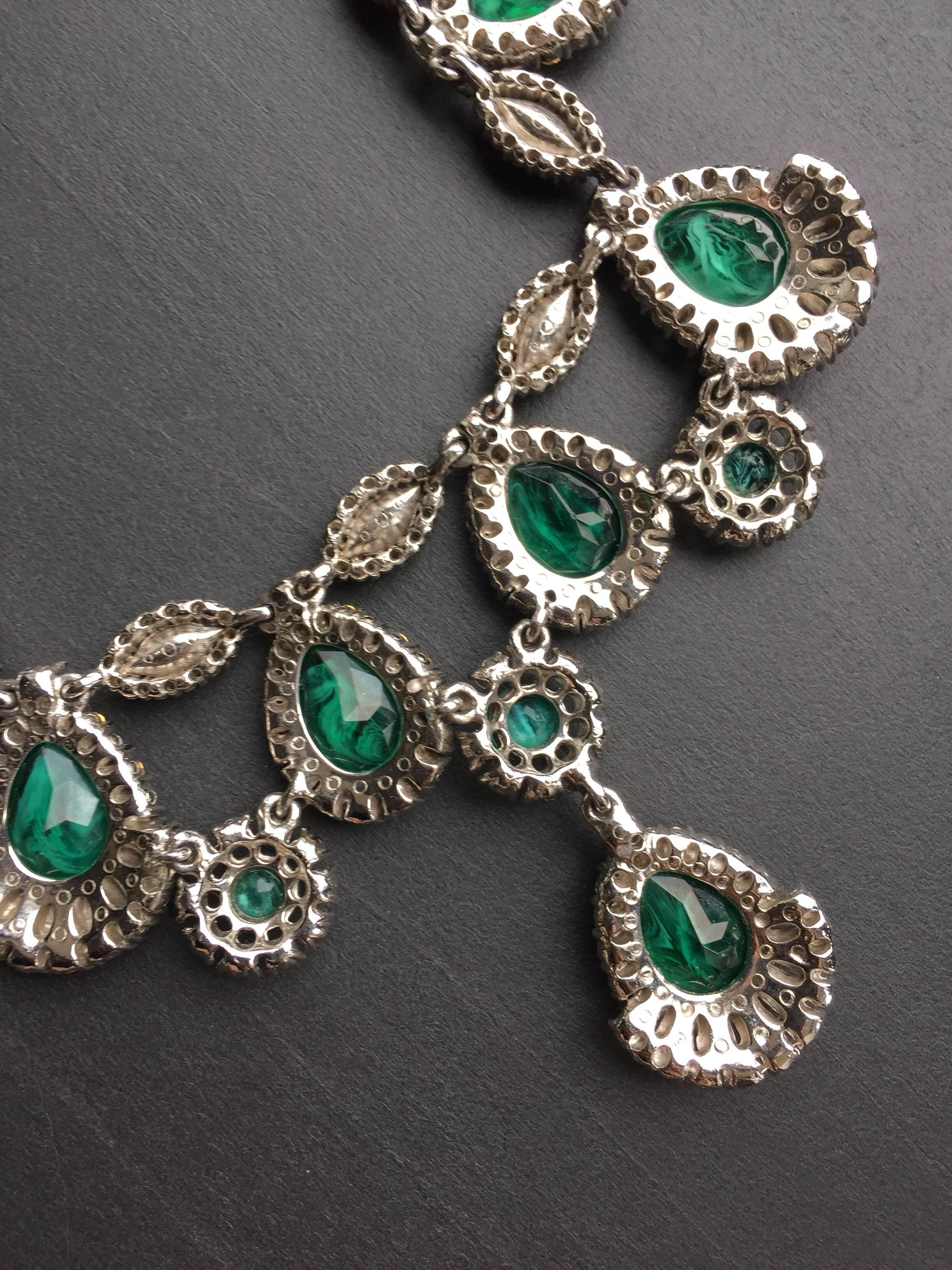 Ciner emerald colored crystal necklace 4