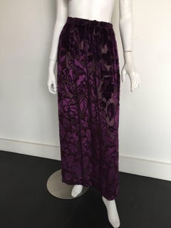 Jewel tone purple velvet floral maxi skirt