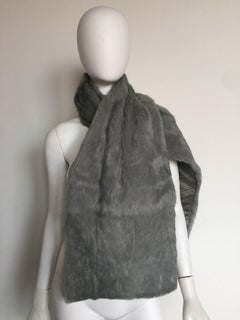 Grey Rabbit Fur Scarf