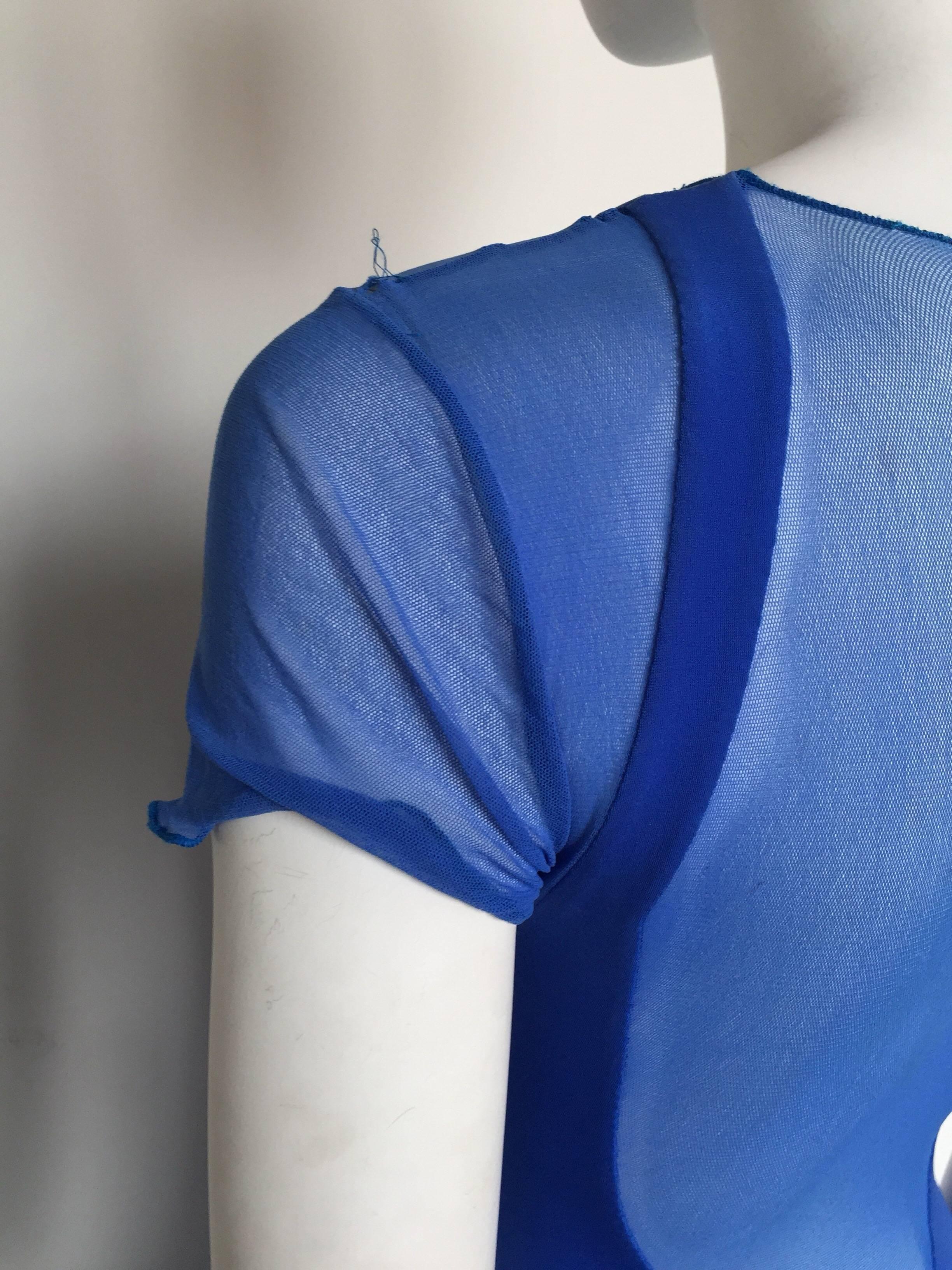 Women's or Men's Karl Lagerfeld royal blue mesh form fittings dress For Sale