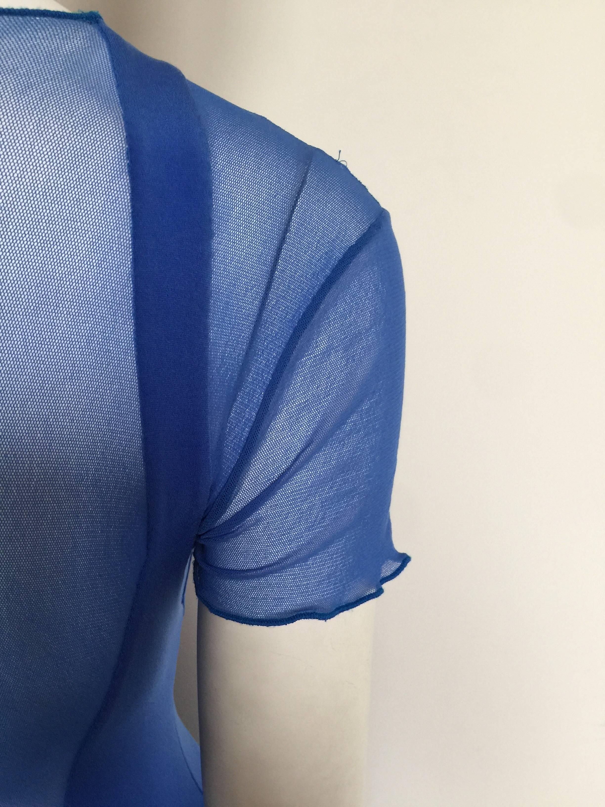 Karl Lagerfeld royal blue mesh form fittings dress For Sale 1
