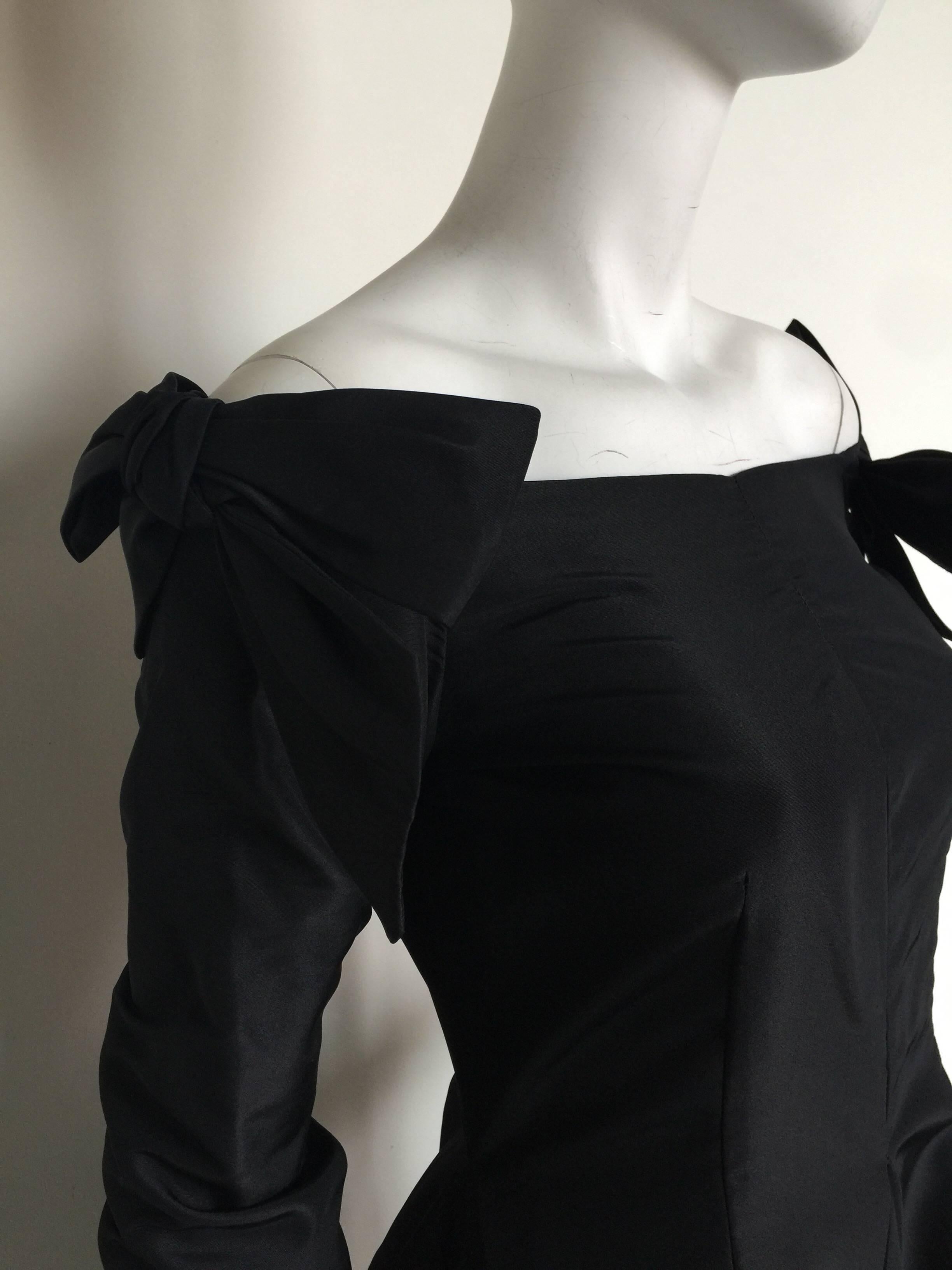 Women's or Men's Bill Blass Black off the shoulder bow dress  For Sale