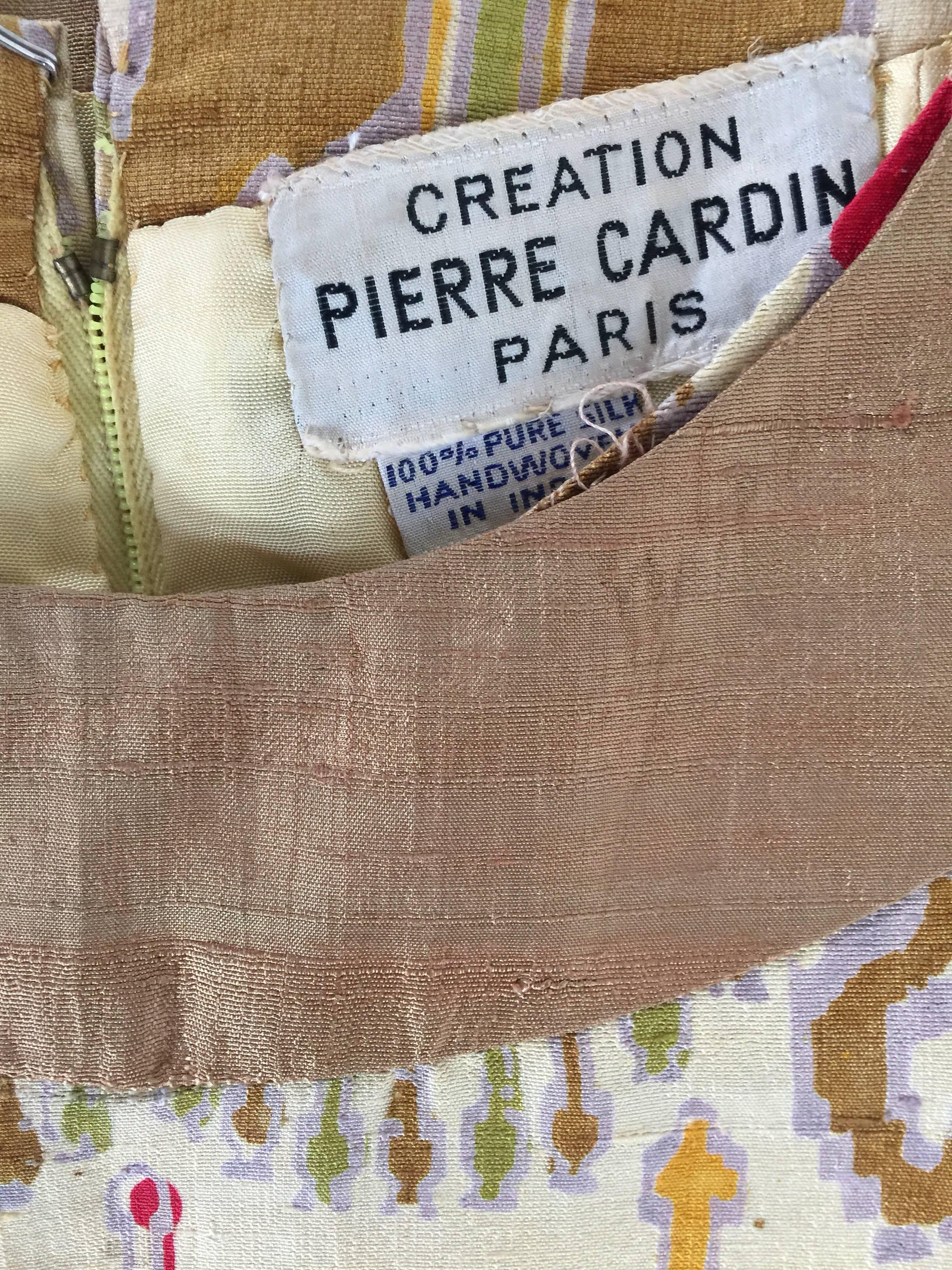 Women's or Men's Pierre Cardin ethnic printed silk shift dress  For Sale