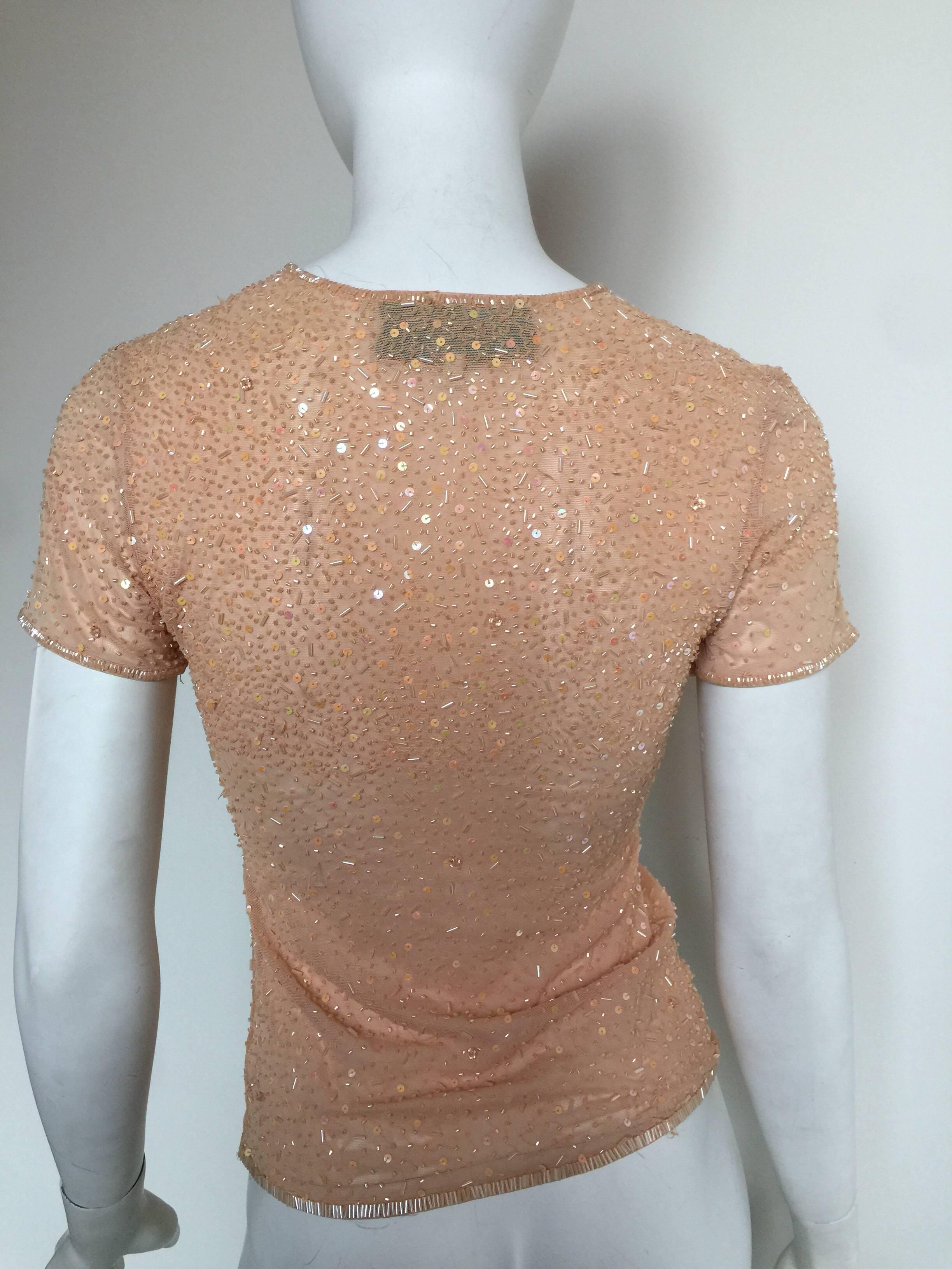 Women's or Men's Armani Nude beaded top For Sale