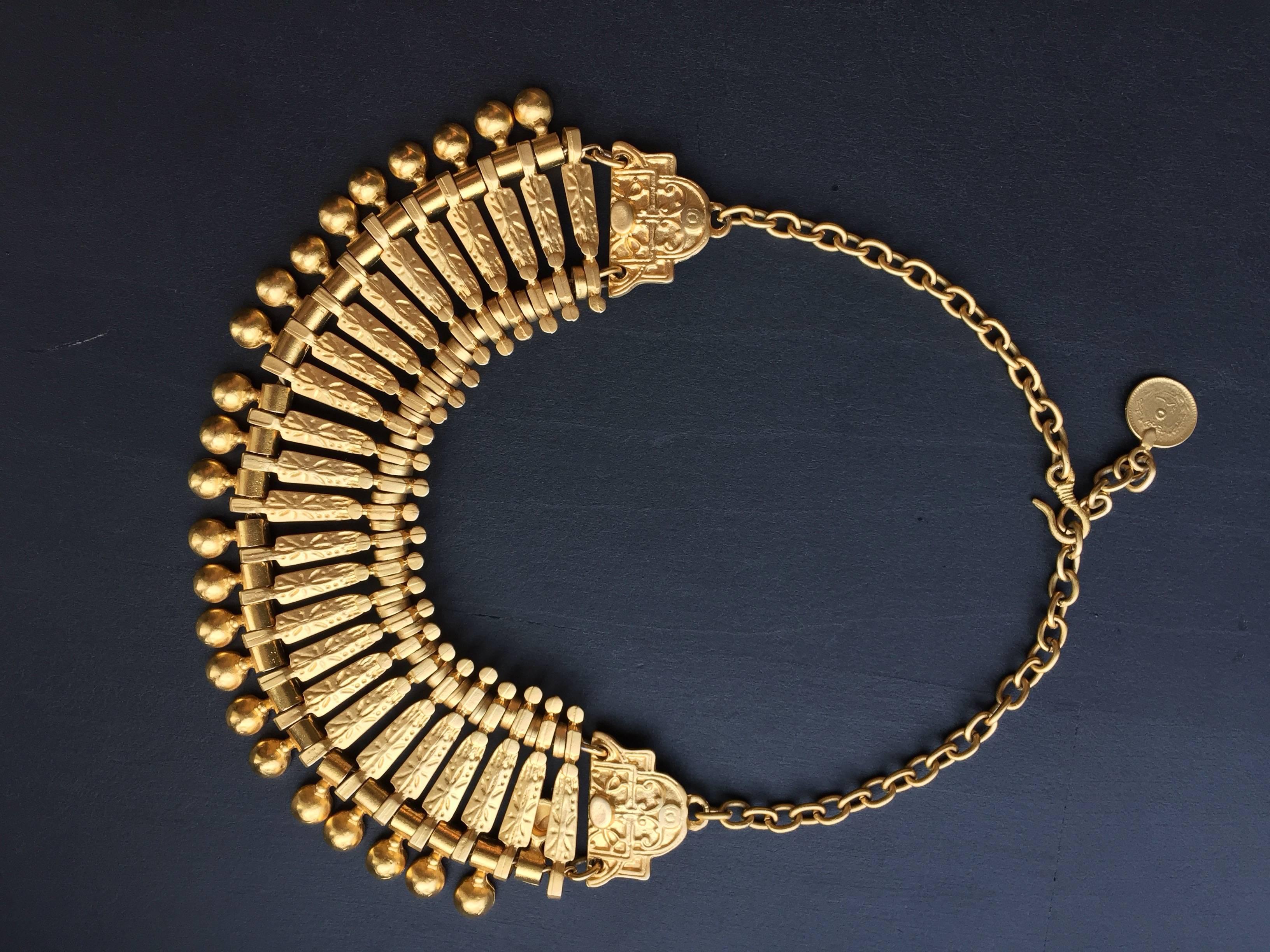 Women's or Men's Gold tone Egyptian necklace For Sale