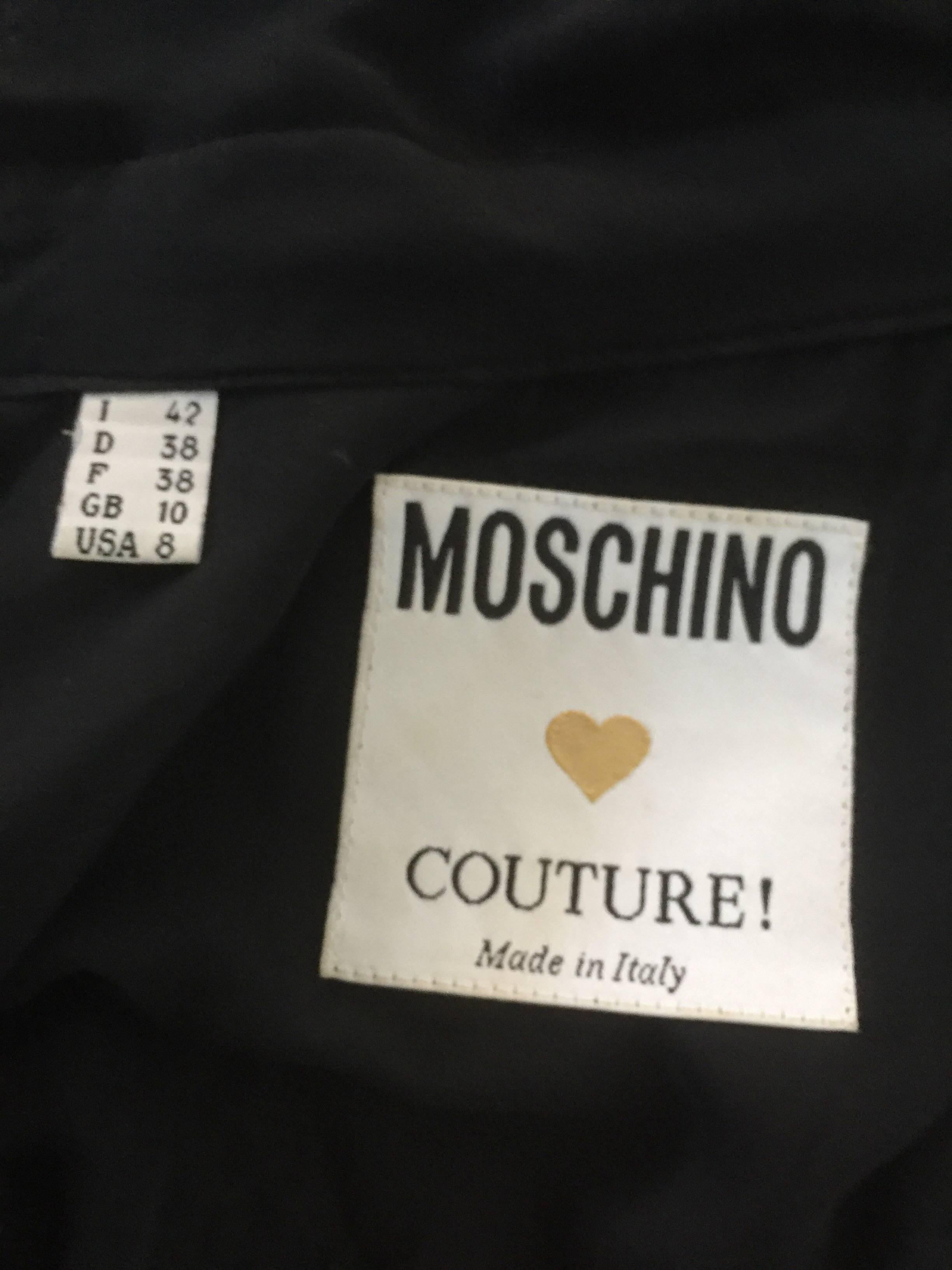 Moschino Couture black sheer fringe blouse  For Sale 1