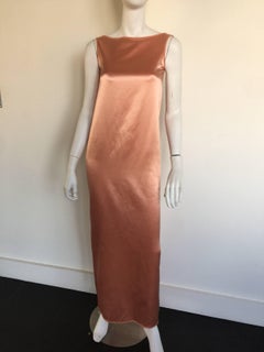 Isaac Mizrahi blush boat neck cowl back silk slip dress