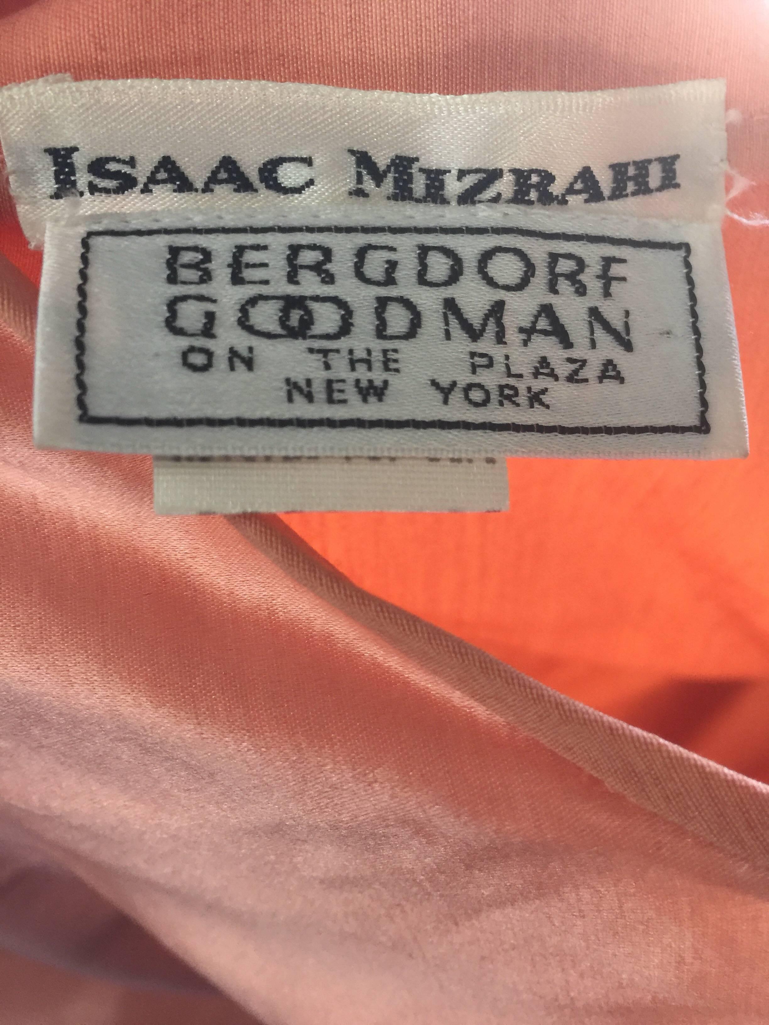 Isaac Mizrahi blush boat neck cowl back silk slip dress  In Excellent Condition For Sale In New York, NY