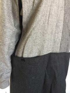 Gucci grey wool color block dress