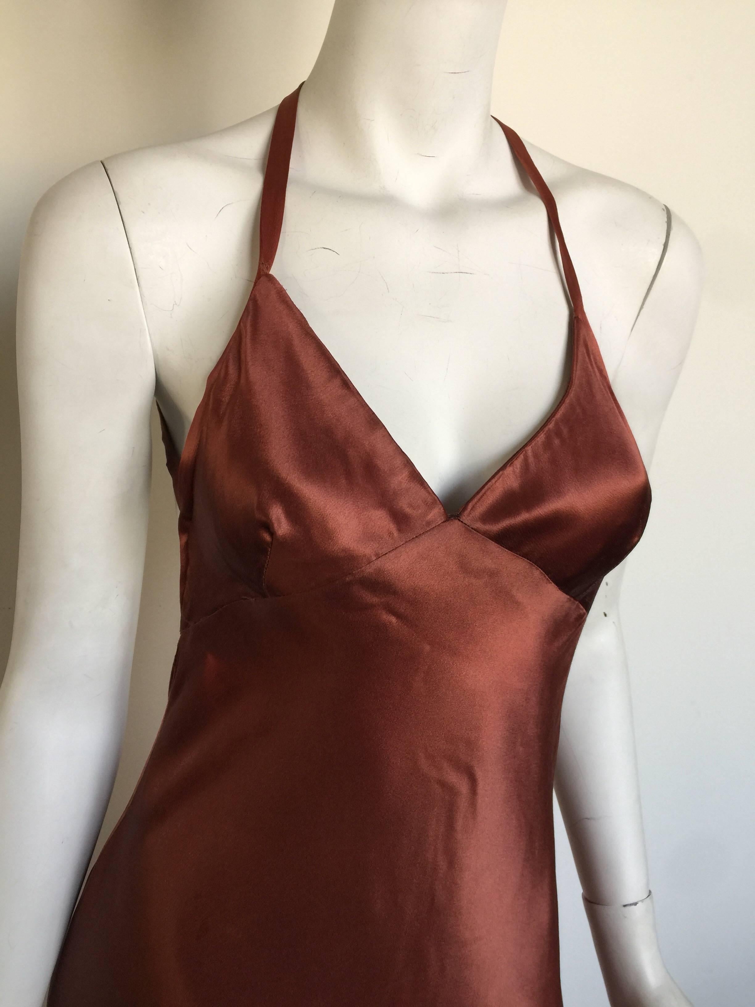 Brown Silk ombré slip gown  For Sale