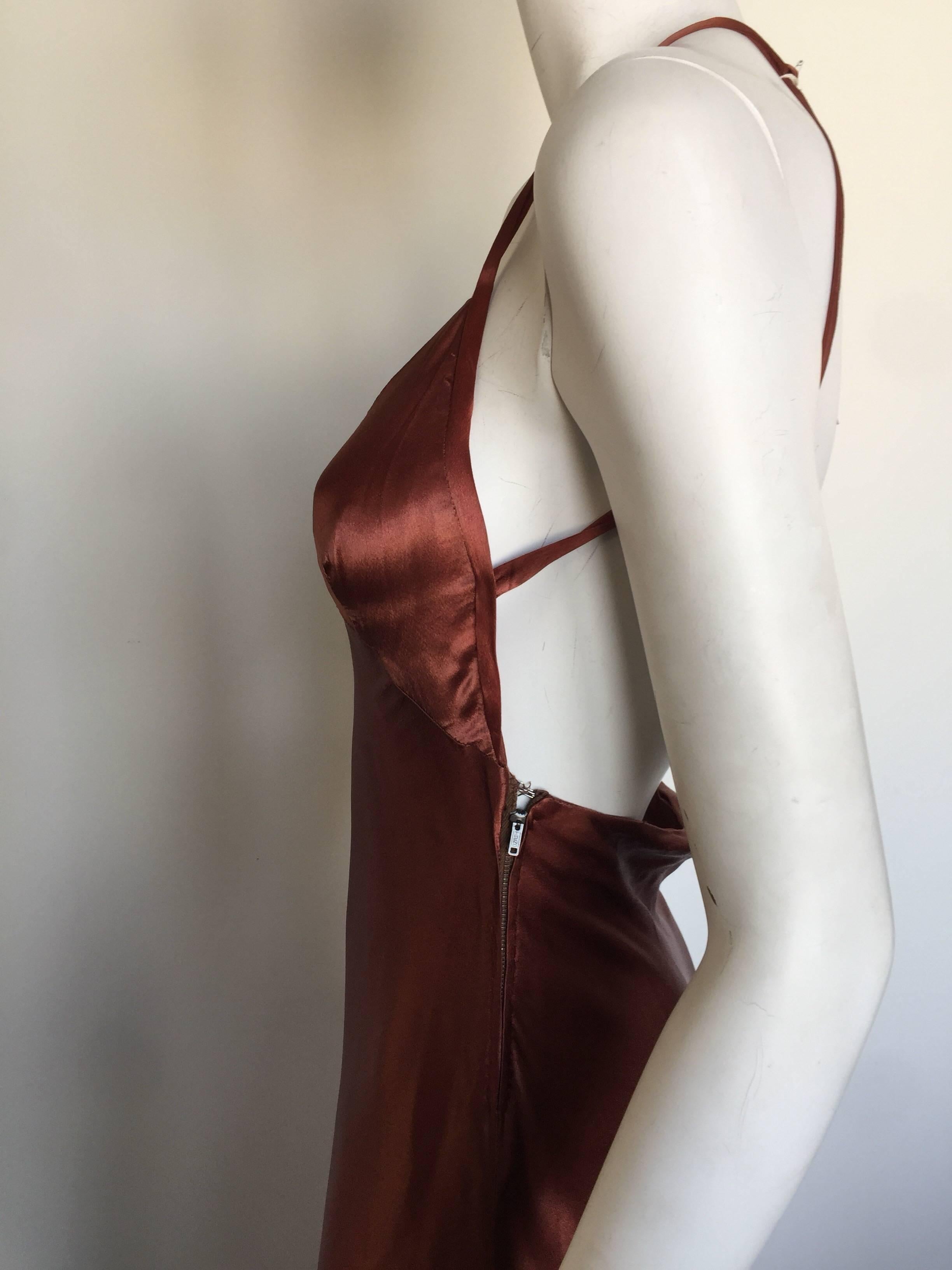 Silk ombré slip gown  In Good Condition For Sale In New York, NY