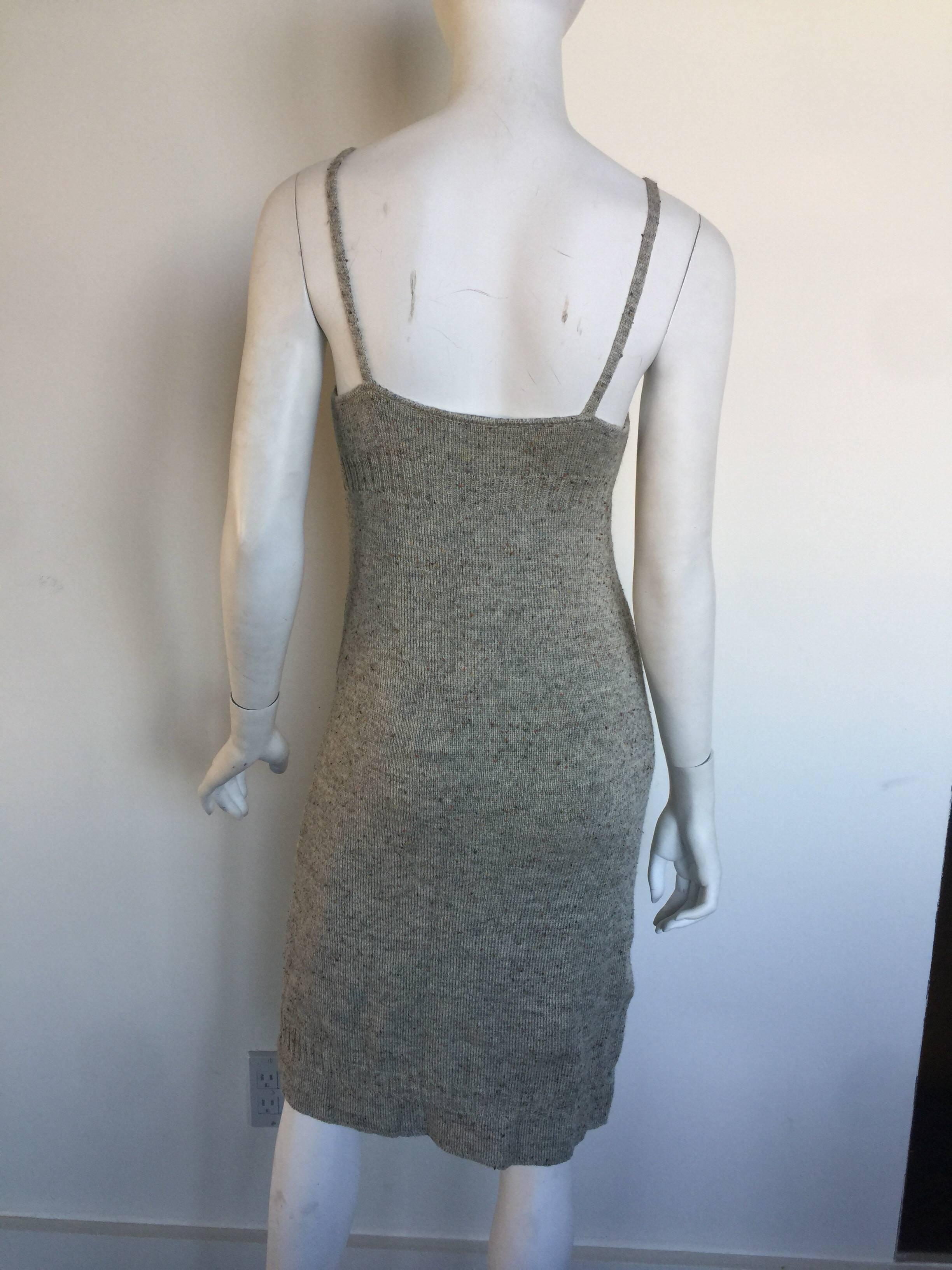 Miu Miu Grey knit tank dress  In Excellent Condition For Sale In New York, NY