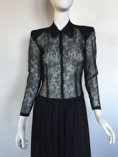 Black lace drop waist dress