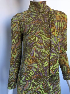 Tricosa metallic green gold maxi dress