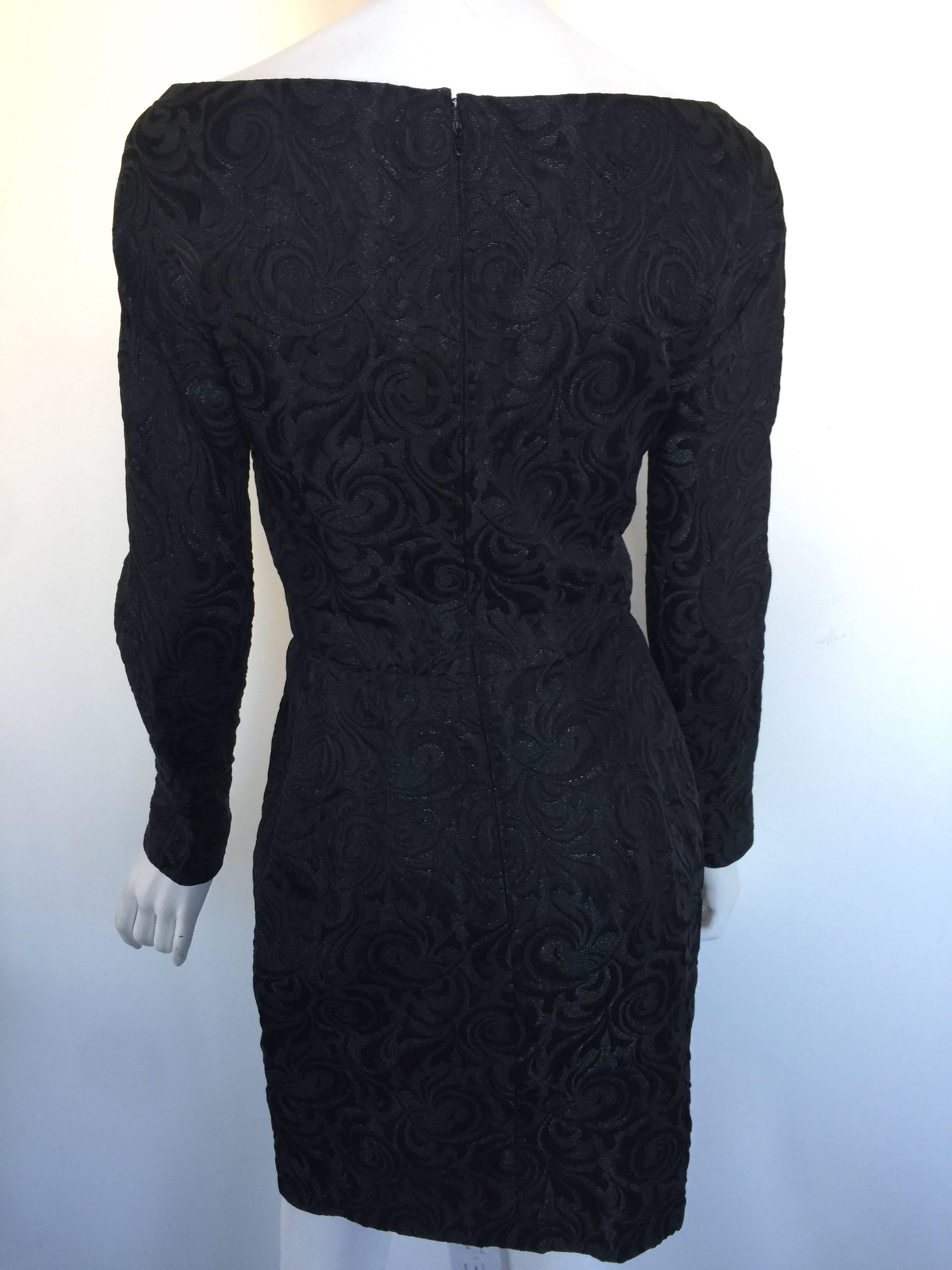 Anne Klein brocade Black off shoulder dress For Sale 2