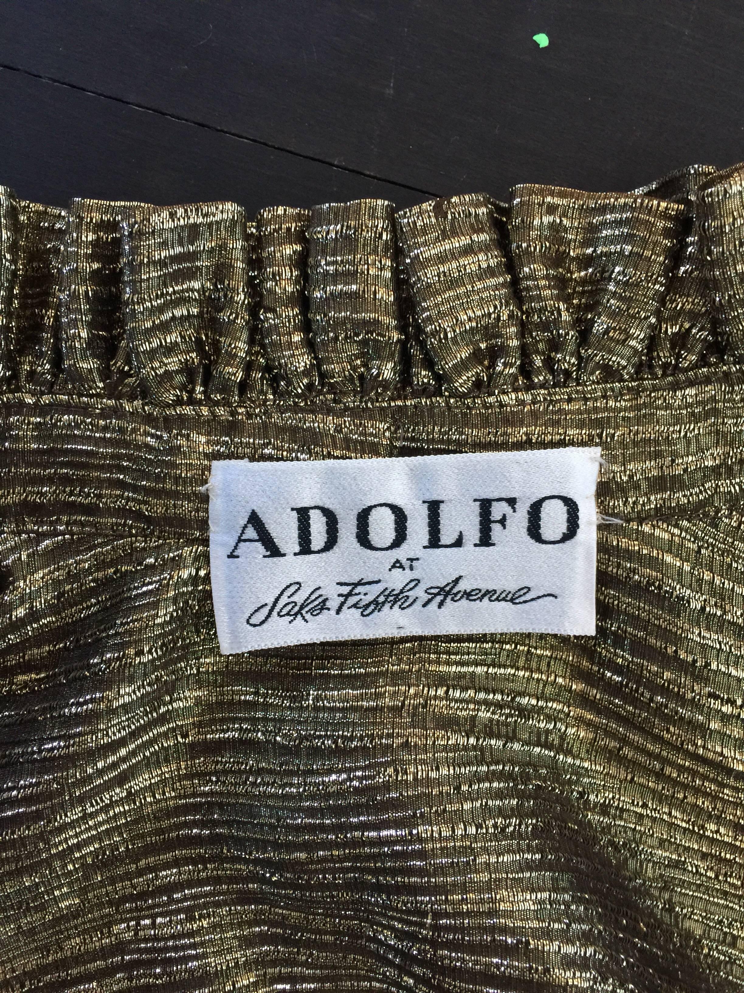 Adolfo gold metallic top For Sale 3