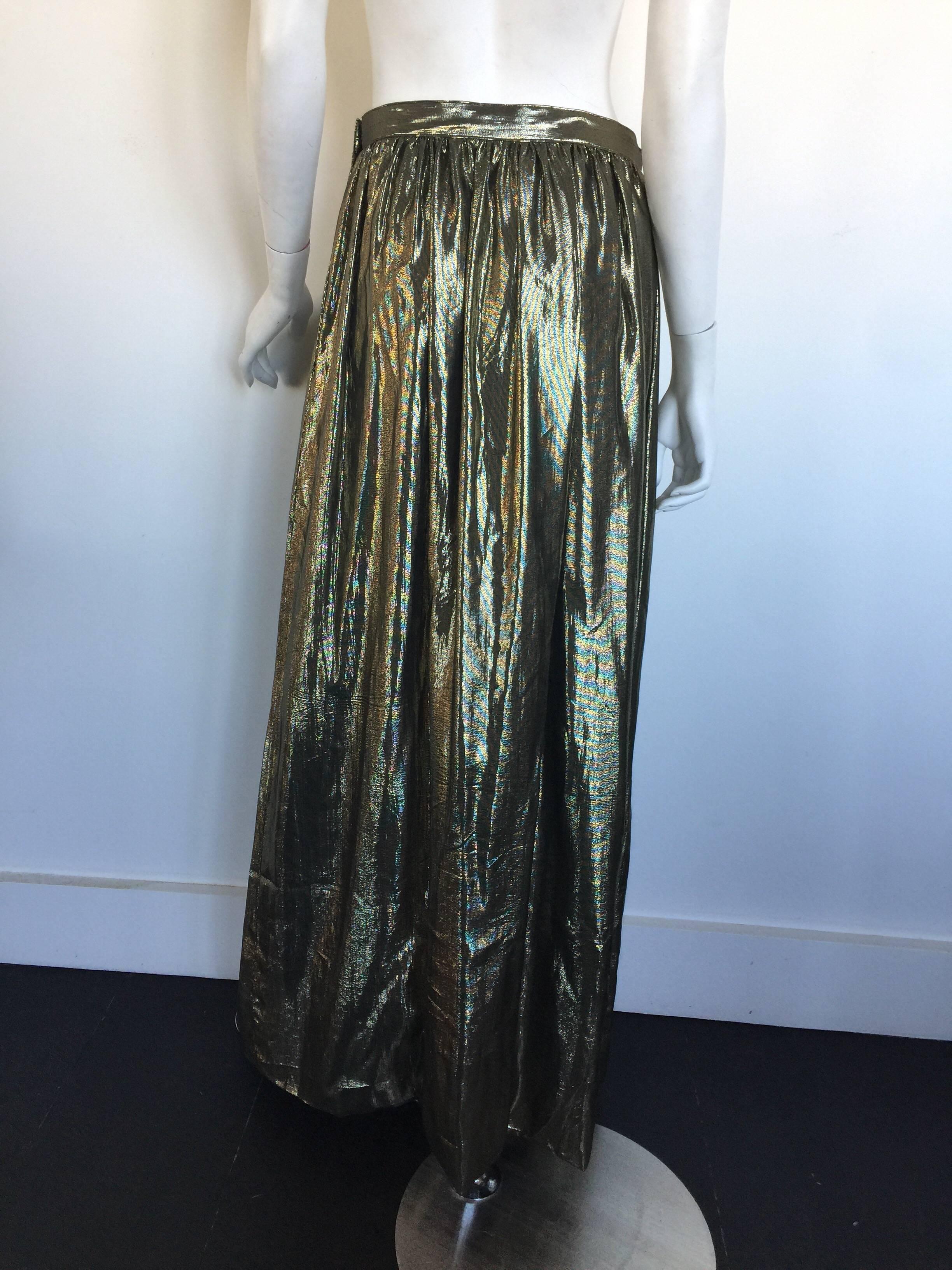 Women's or Men's Adolfo metallic gold maxi dress For Sale