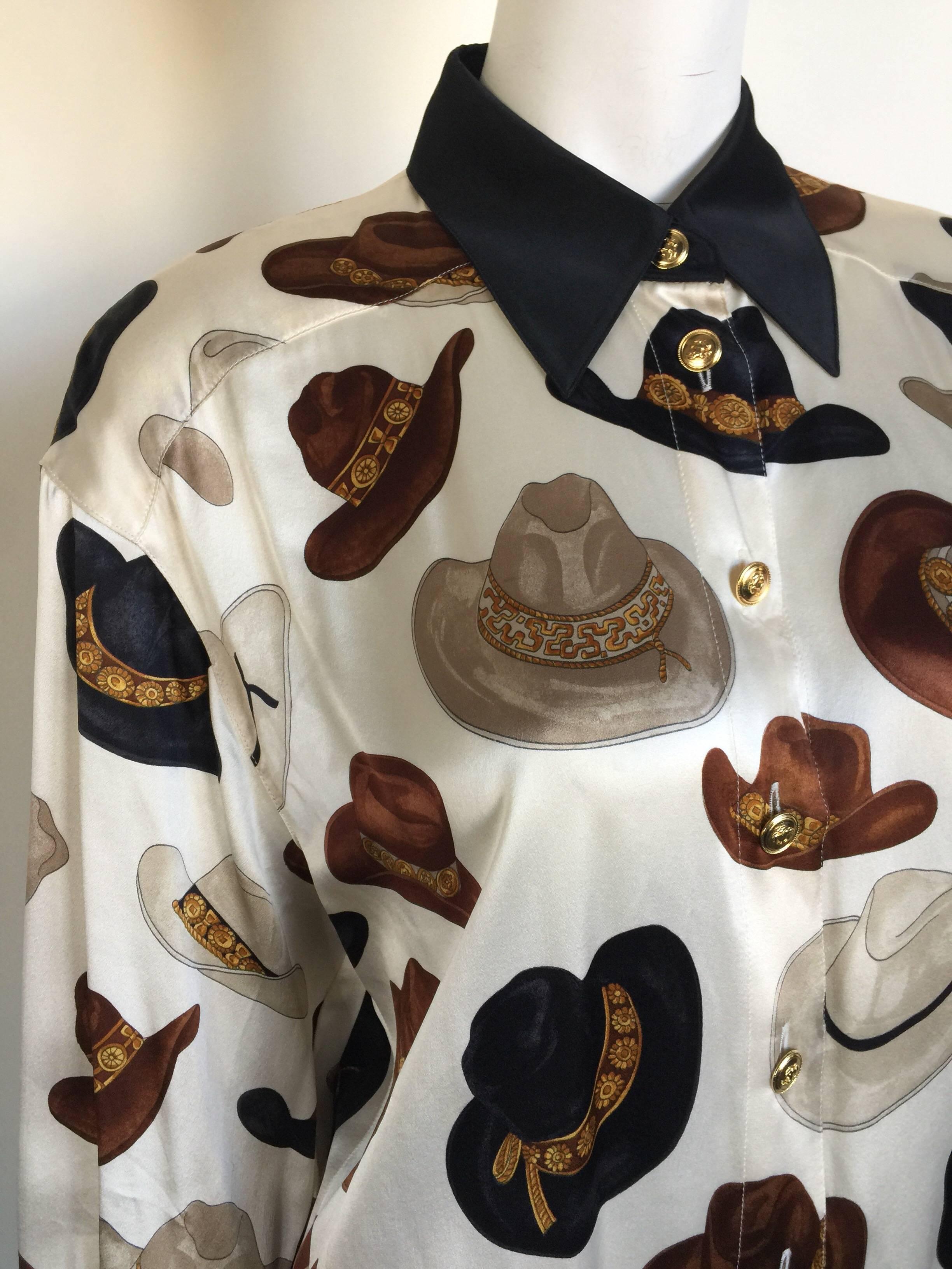 cowboy hat printed blouse