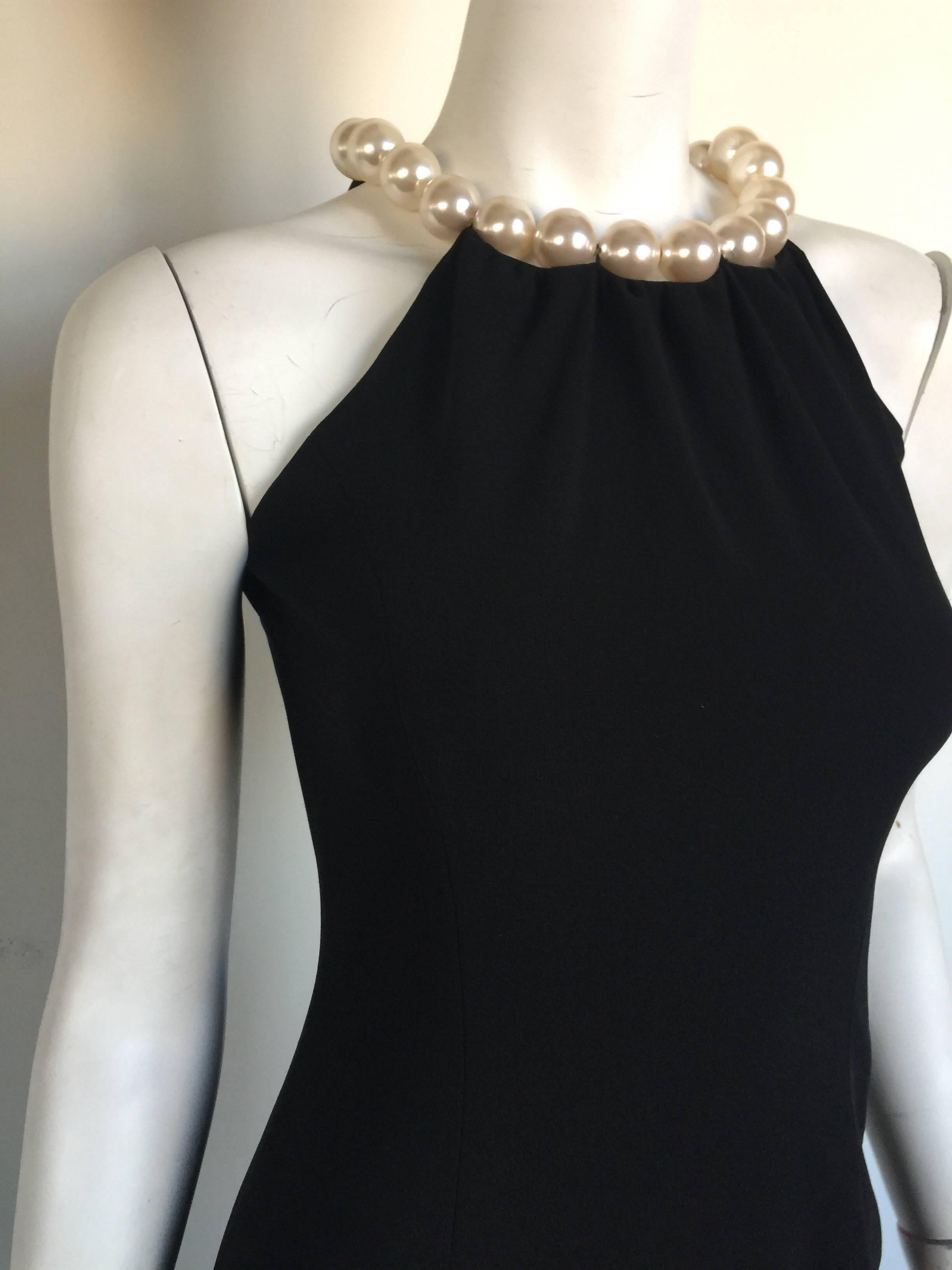 black dress pearl collar