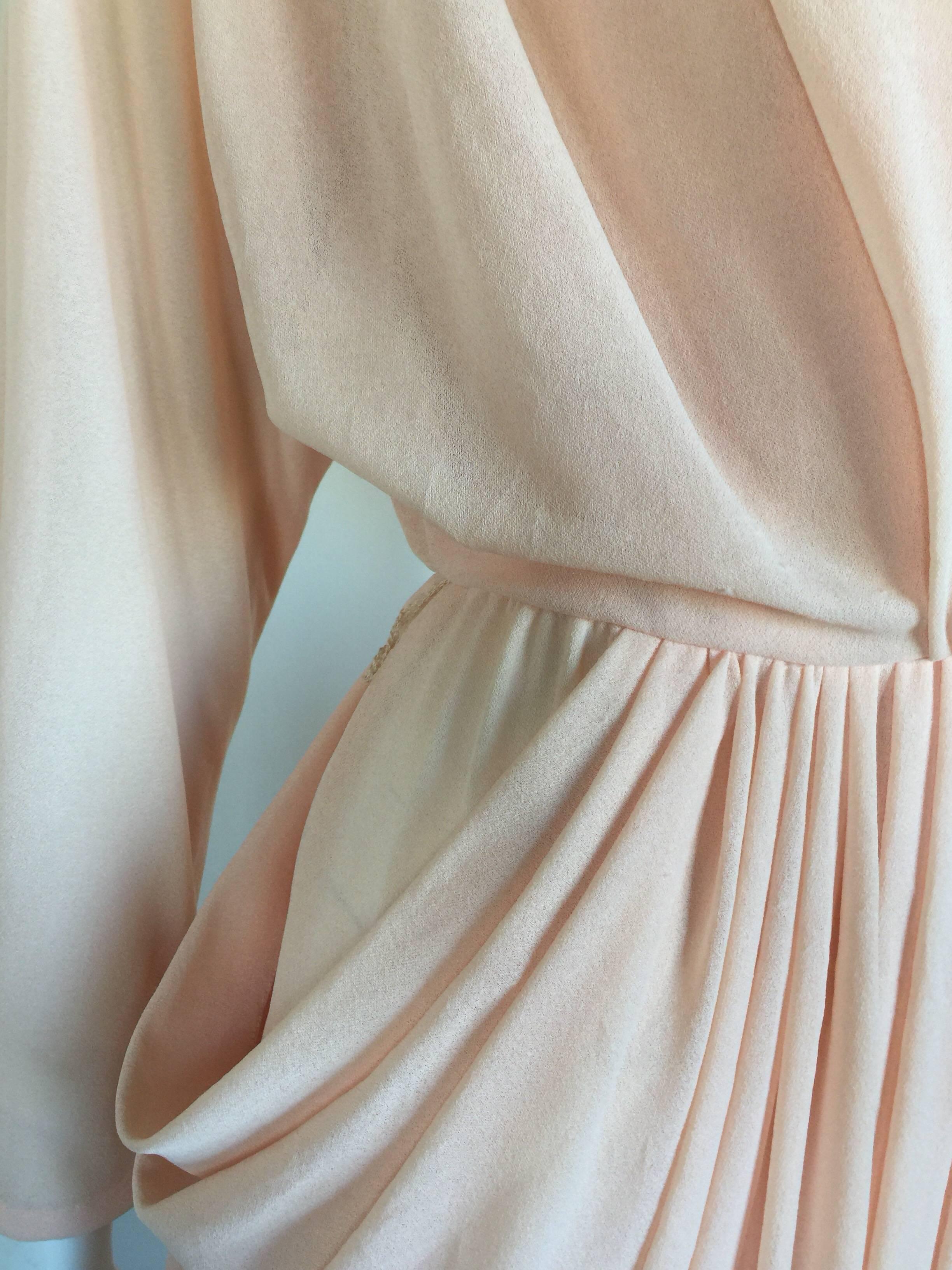 Brown Lillie Rubin blush draped dress For Sale
