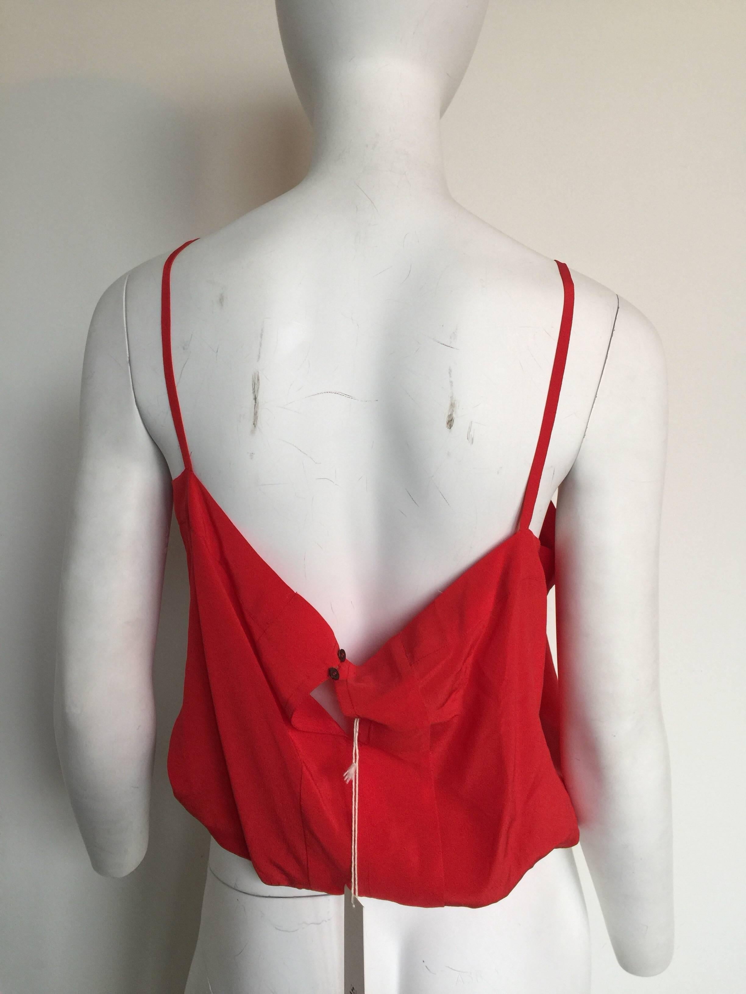 Women's or Men's Chloe cherry red silk crop top For Sale