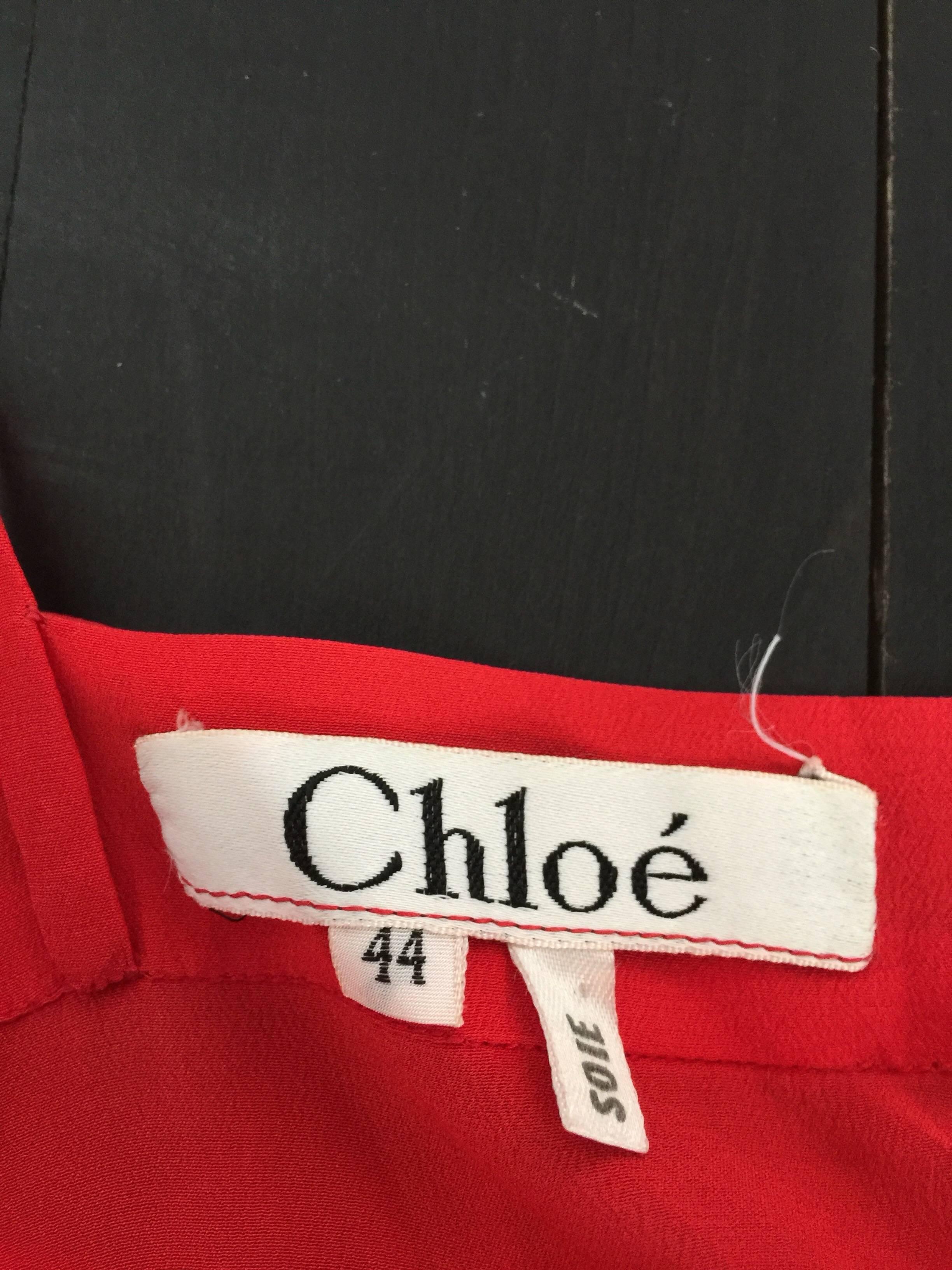 Chloe cherry red silk crop top For Sale 1