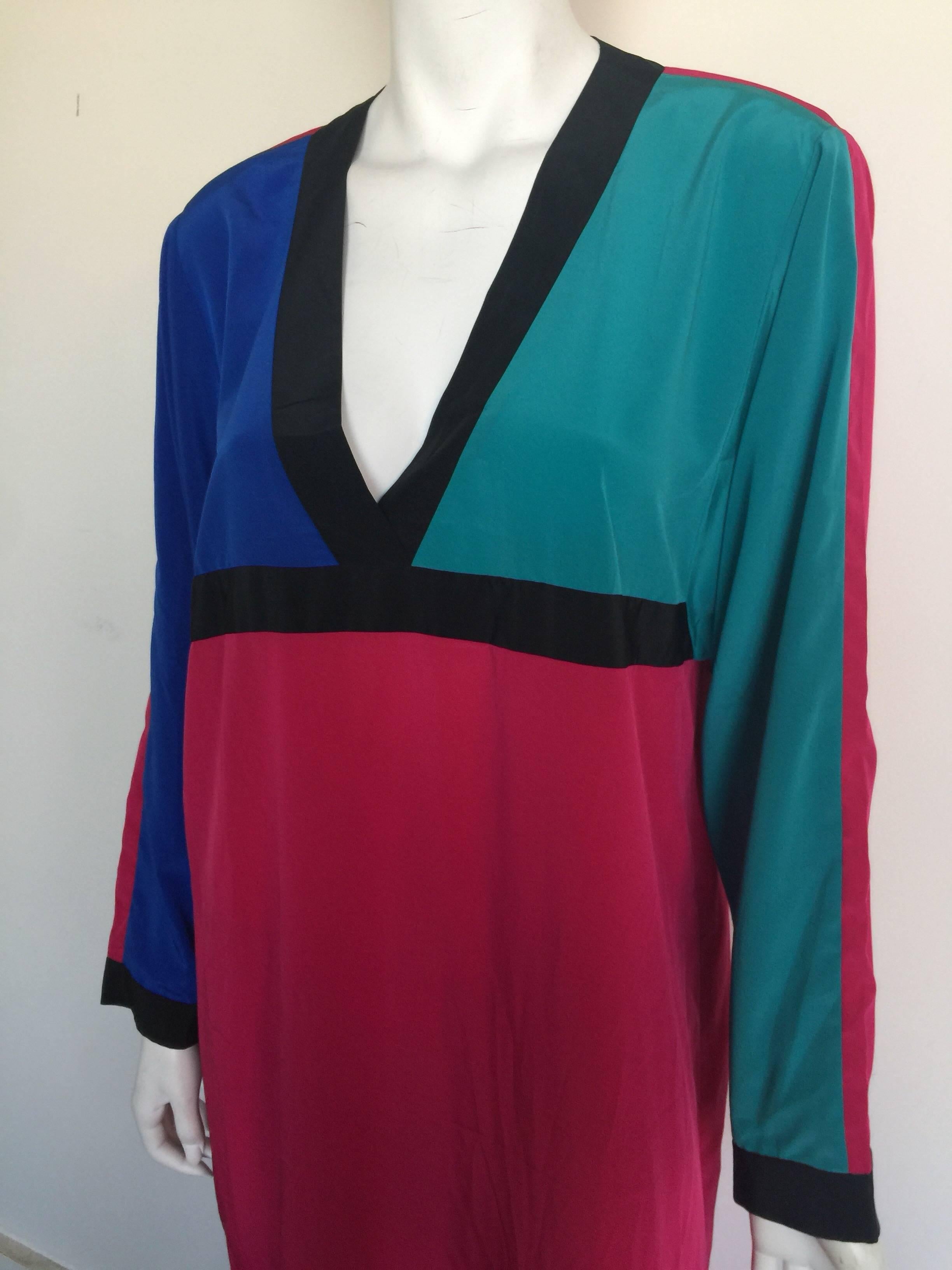 Black Oscar de la Rent colorblock kaftan  