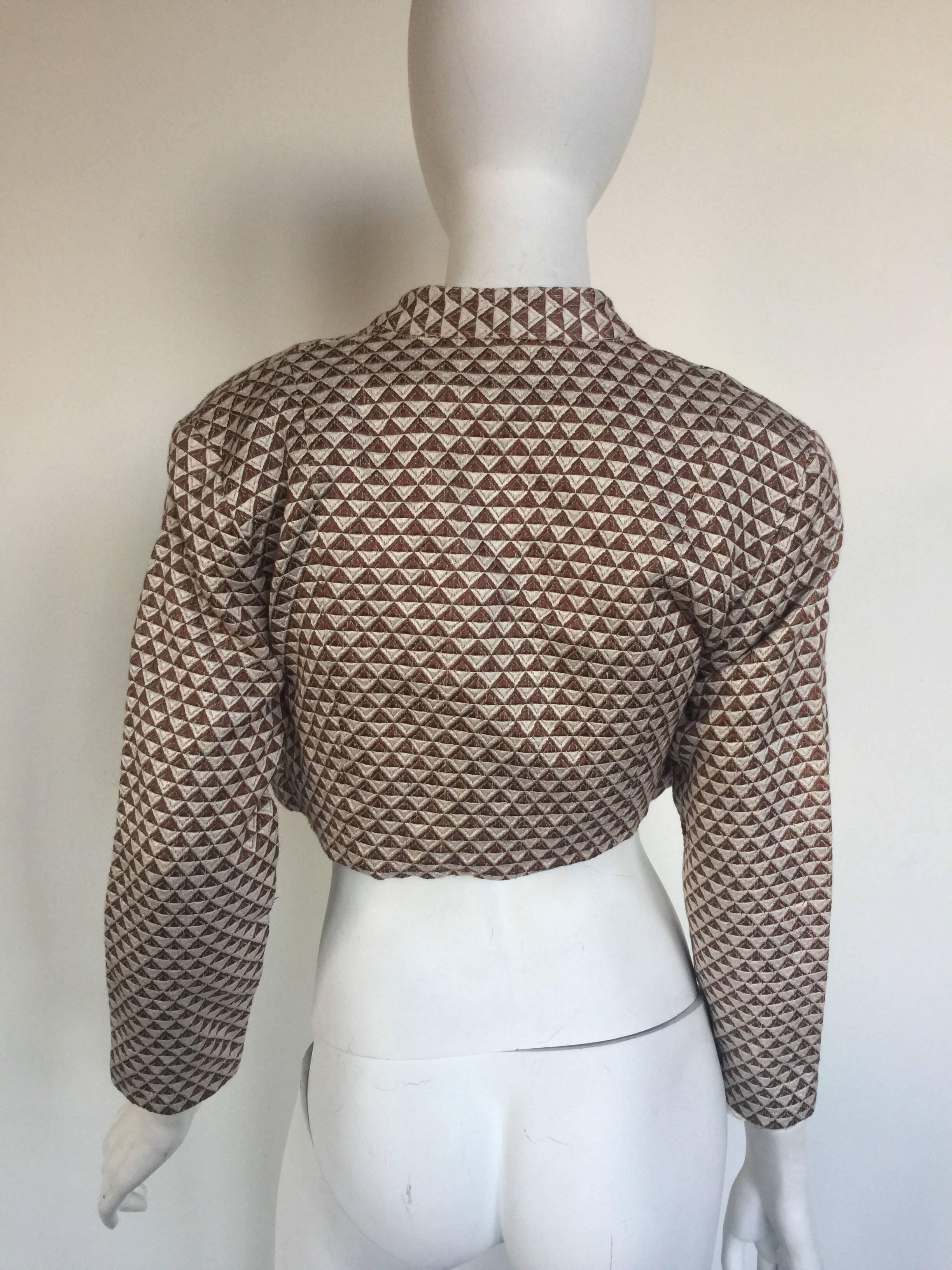 Women's or Men's Geometric cotton cropped jacket  For Sale