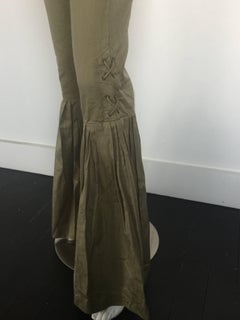 Safari green high waisted pleated bell bottom pants