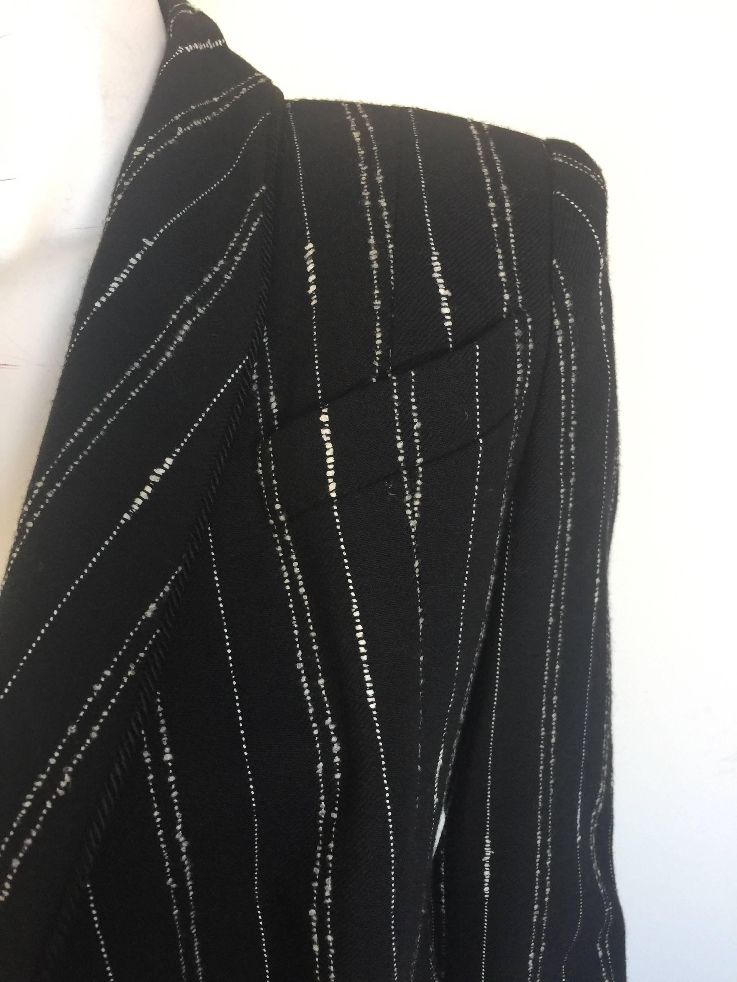 Givenchy black and white pinstripe skirt suit For Sale 1