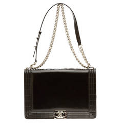 Chanel Boy Bag glasiertes Kalbsleder groß