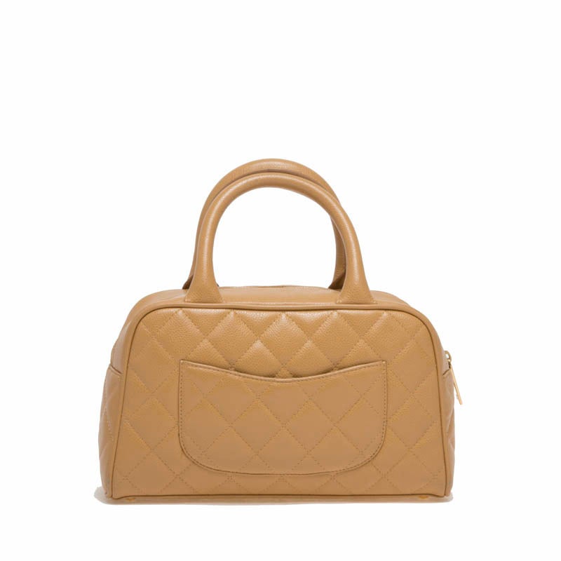 Women's Chanel CC Bowler Quilted Caviar Small