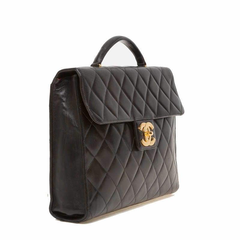 Women's Chanel Vintage Briefcase Lambskin Large
