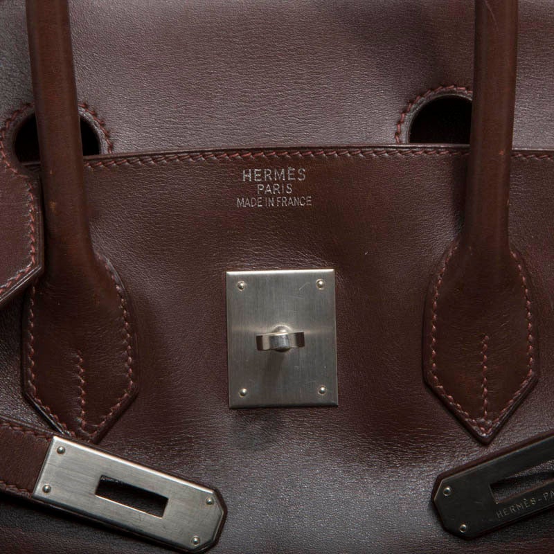 Hermes Birkin Box Calf Palladium Hardware 35 3