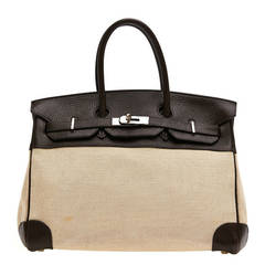 Birkin Veau Taurillon Clemence Leather and Toile 35
