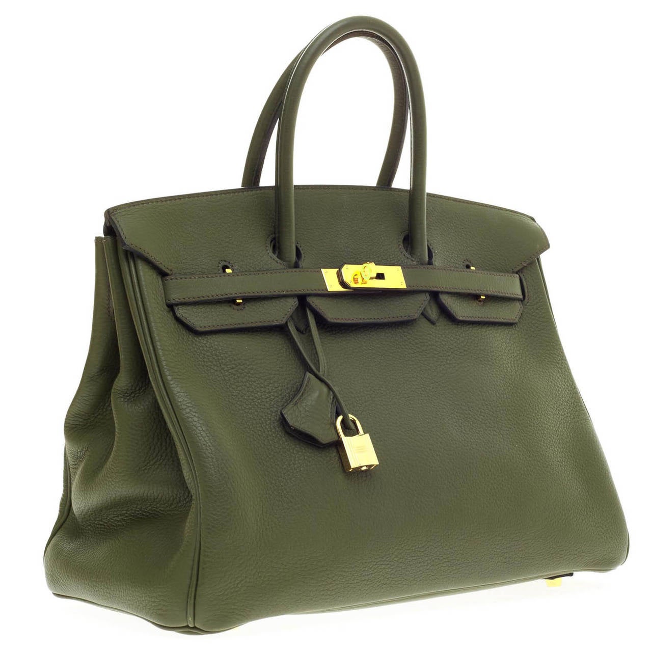 Hermès Vert Olive Birkin 35cm of Ostrich with Gold Hardware, Handbags and  Accessories Online, 2019