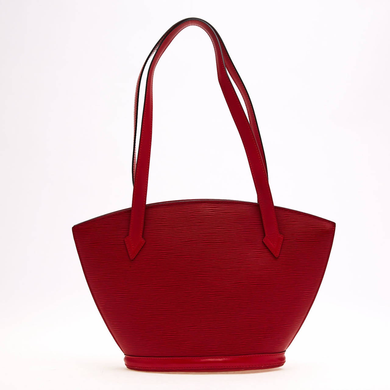 This authentic Louis Vuitton Saint Jacques Epi Leather in size PM with Long Straps in Red is refined and elegant. This tasteful purse is perfect for the day or evening. It is constructed with Louis Vuitton's signature sturdy Epi leather and an