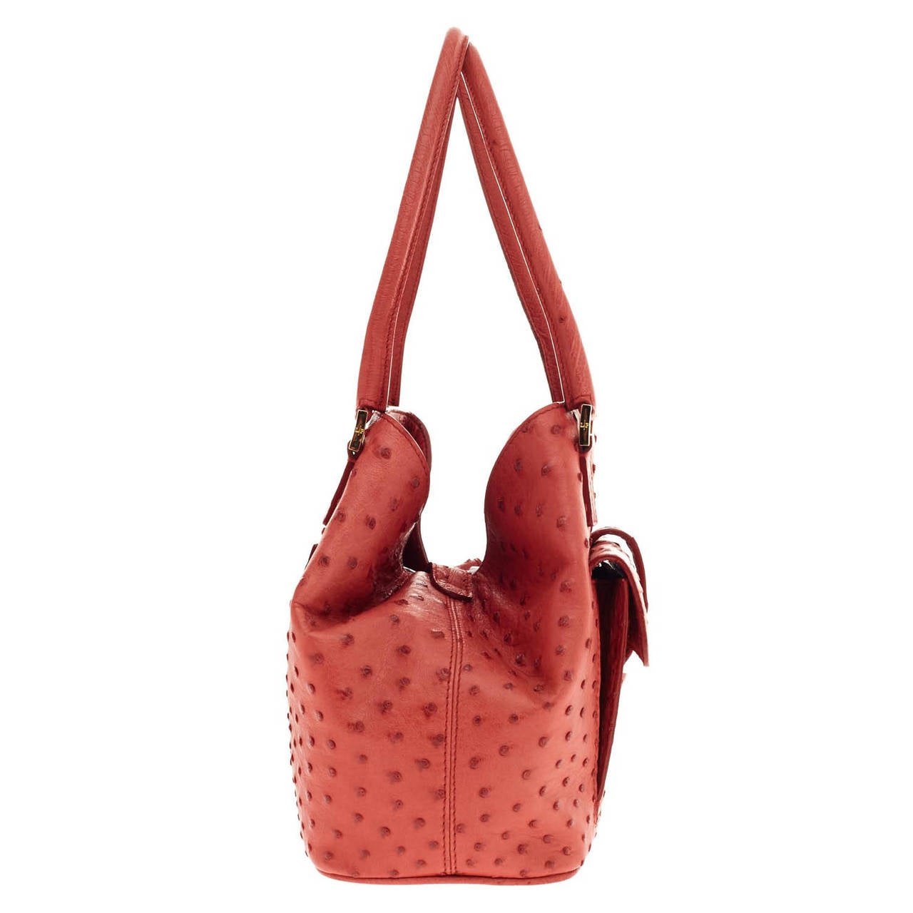 Ostrich handbag Loro Piana Orange in Ostrich - 22966059