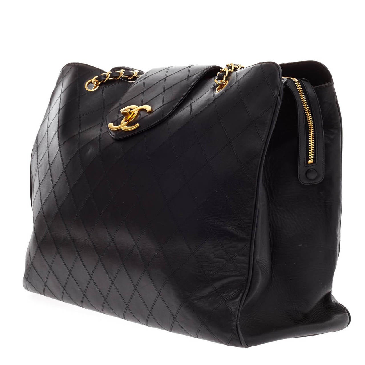 Chanel Supermodel Weekender Quilted Leather Jumbo In Good Condition In NY, NY