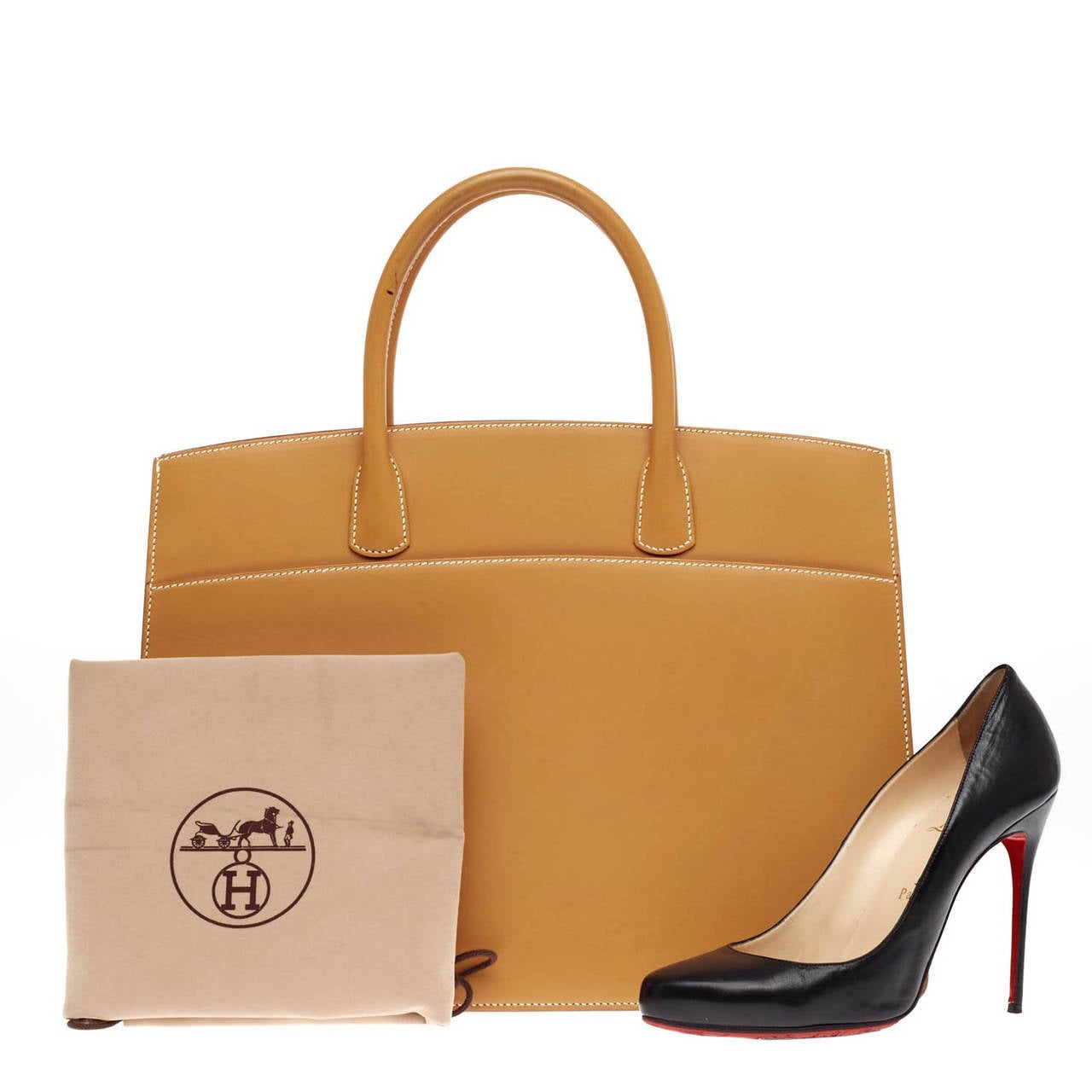 Hermes White Bus Leather 40