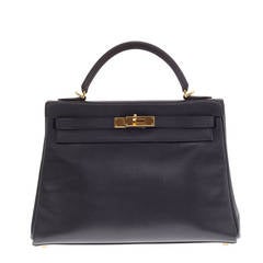 Hermes Kelly Retourne Ardoise Veau Box with Gold Hardware 32