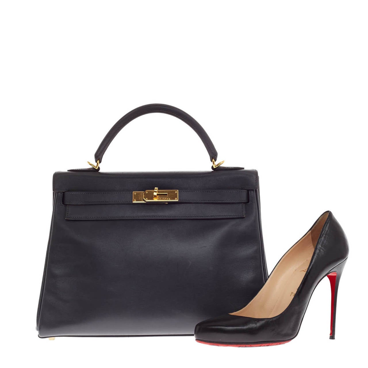 price of birkin bag - Hermes Kelly Retourne Ardoise Veau Box with Gold Hardware 32 at ...